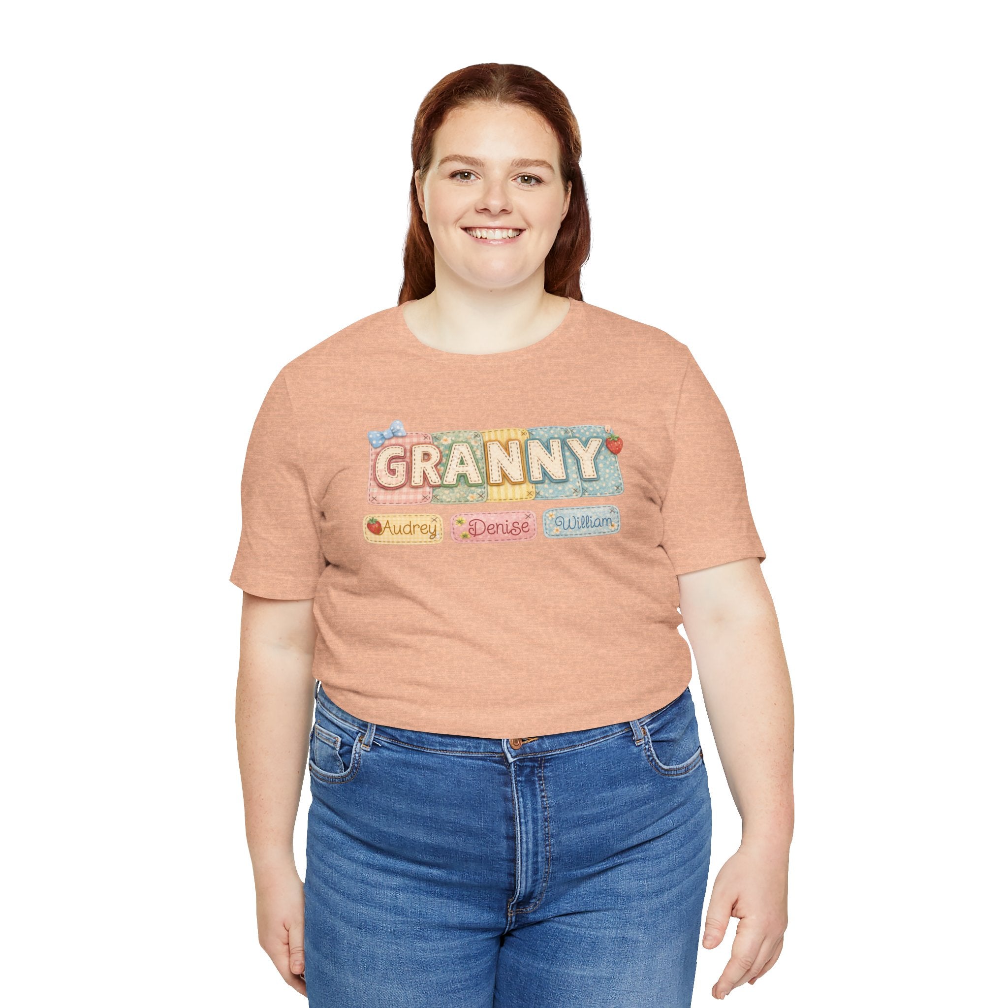 Granny Retro Nameplate T‑Shirt — Personalized Grandma Tee