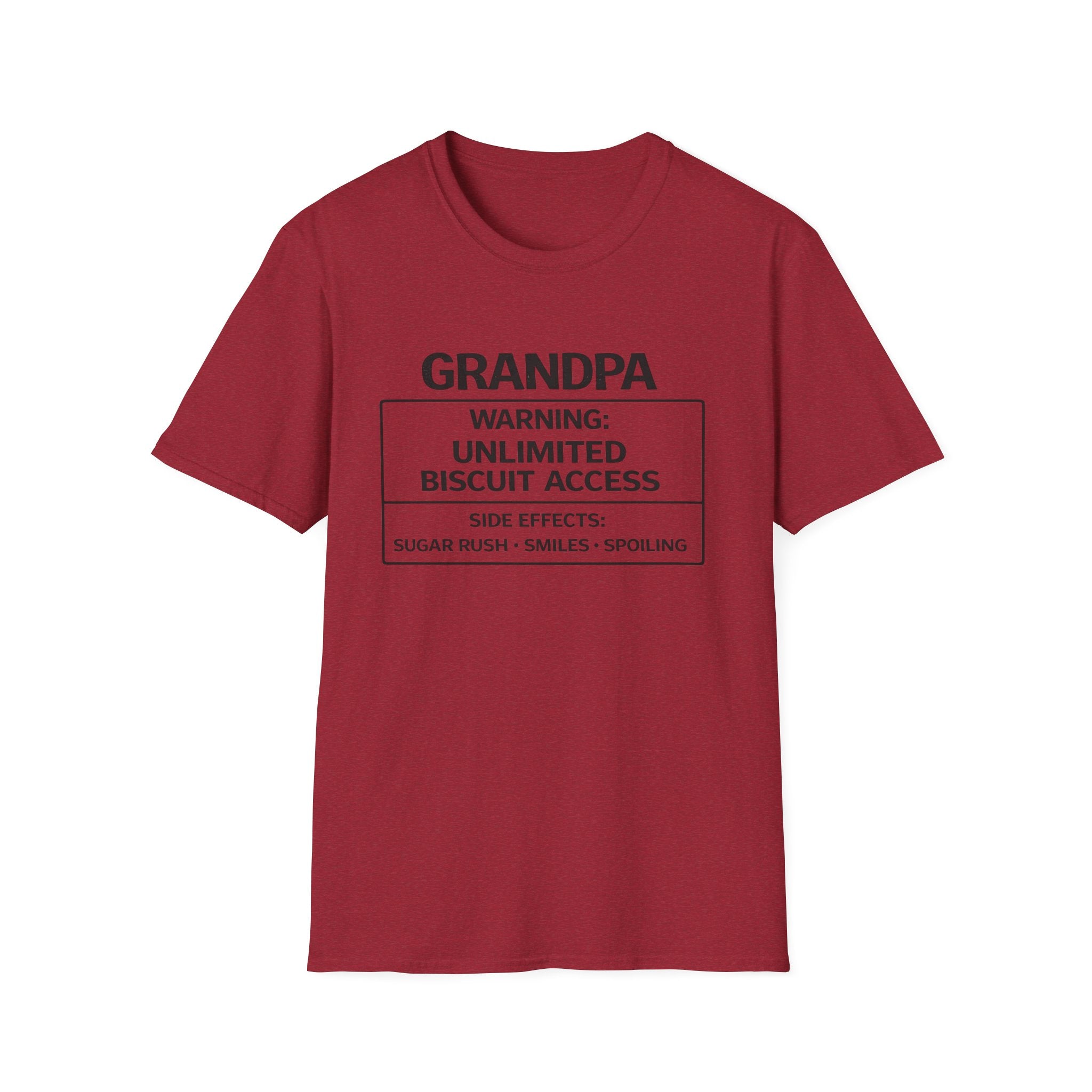 Grandpa Warning T-Shirt — "Unlimited Biscuit Access" Funny Grandpa Tee