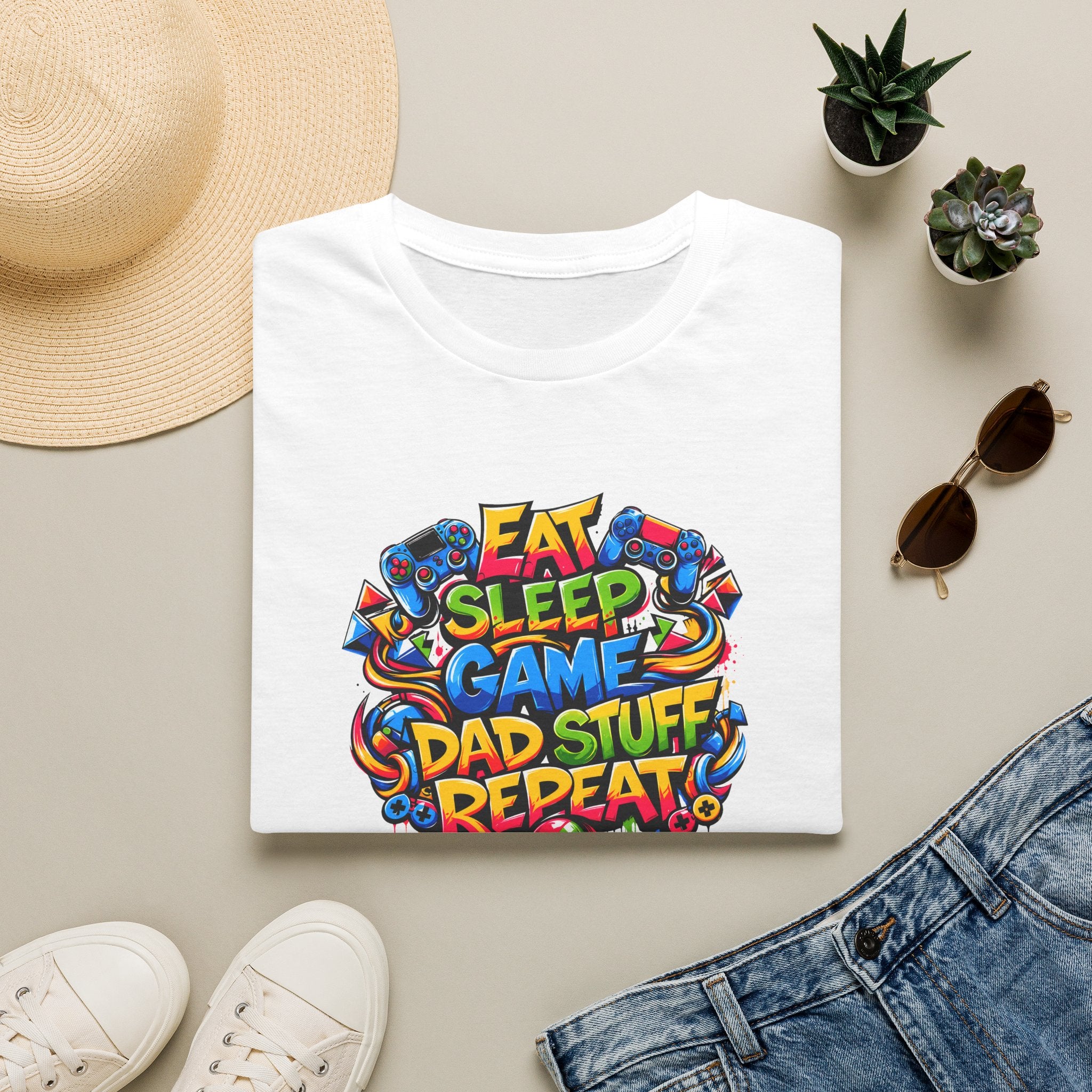“Eat Sleep Game Dad Stuff Repeat” T-Shirt
