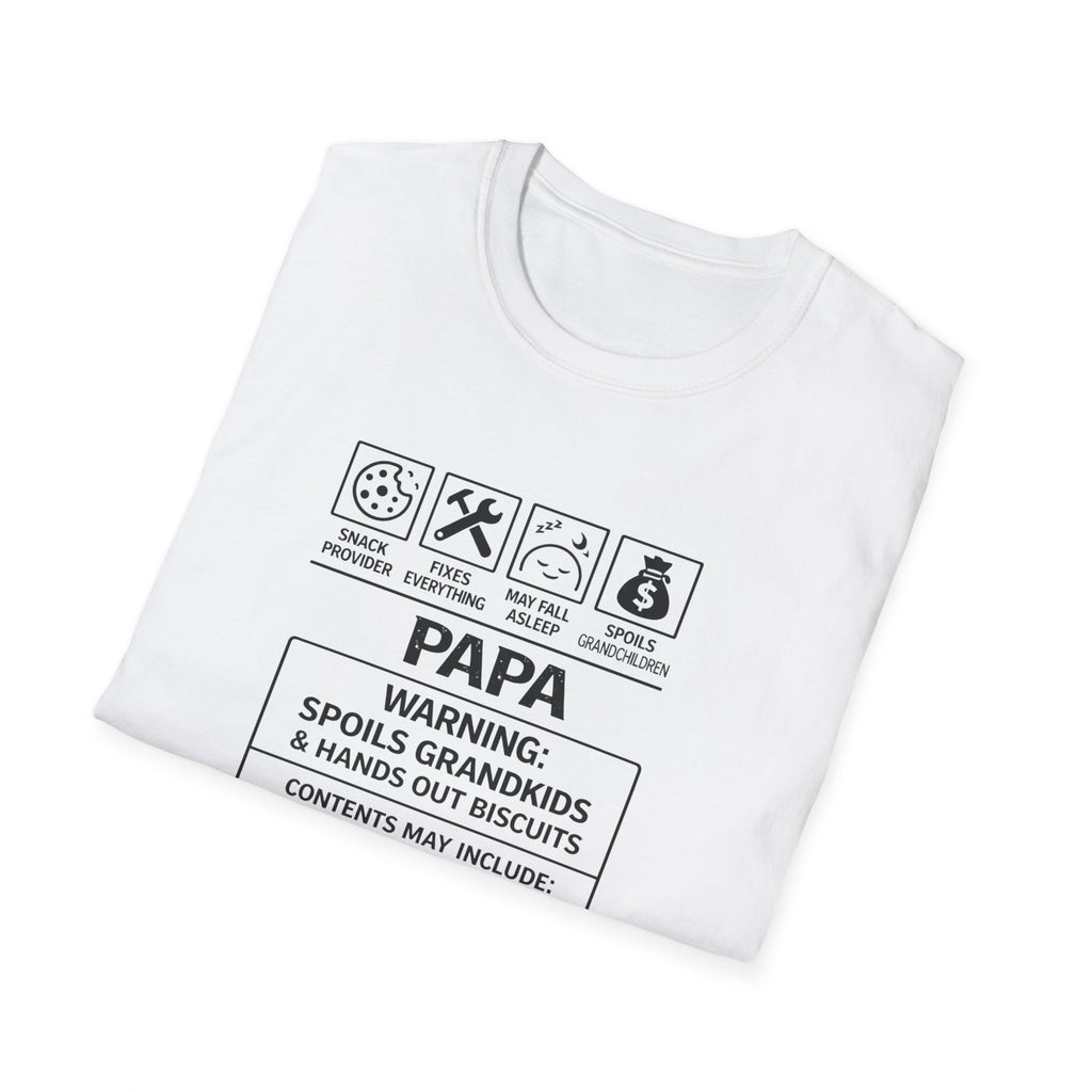Papa Warning T-Shirt – ‘Spoils Grandkids’ Funny Grandpa Gift Tee