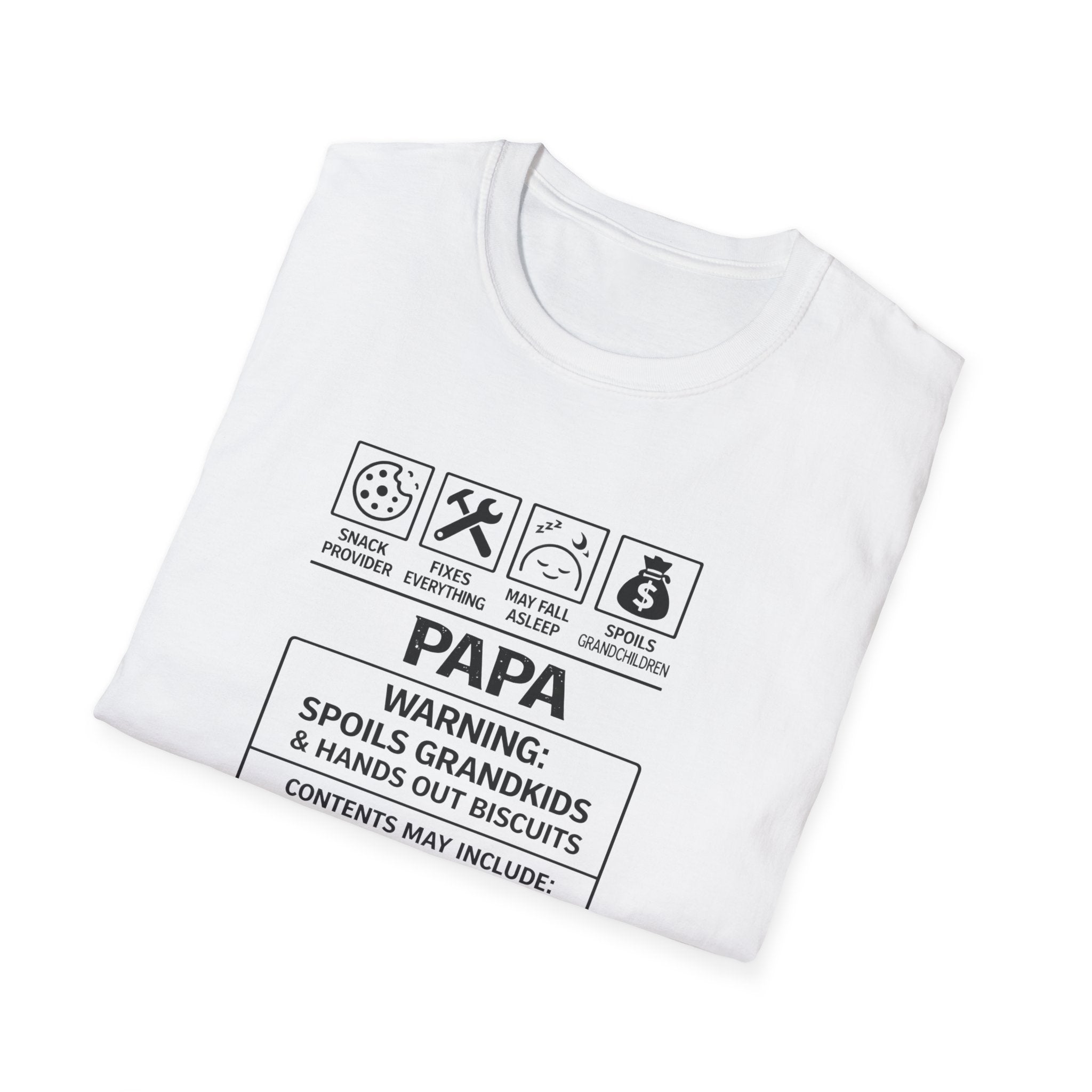 Papa Warning T-Shirt – ‘Spoils Grandkids’ Funny Grandpa Gift Tee