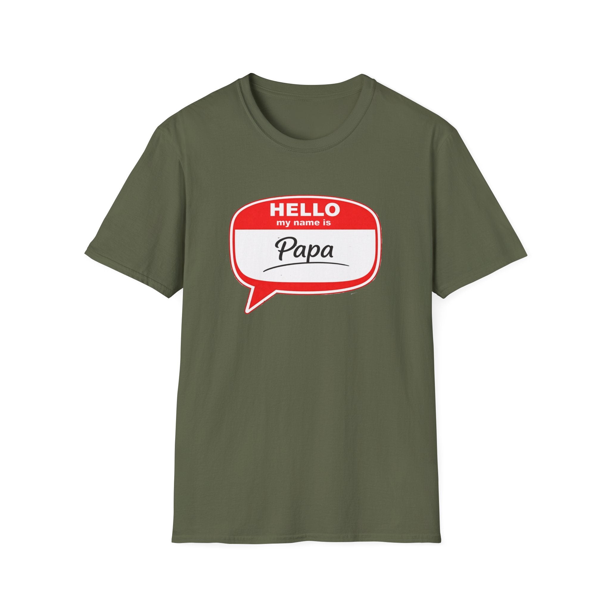 Hello My Name Is “Papa” T-Shirt — Funny Dad Name Tag Tee for Father’s Day