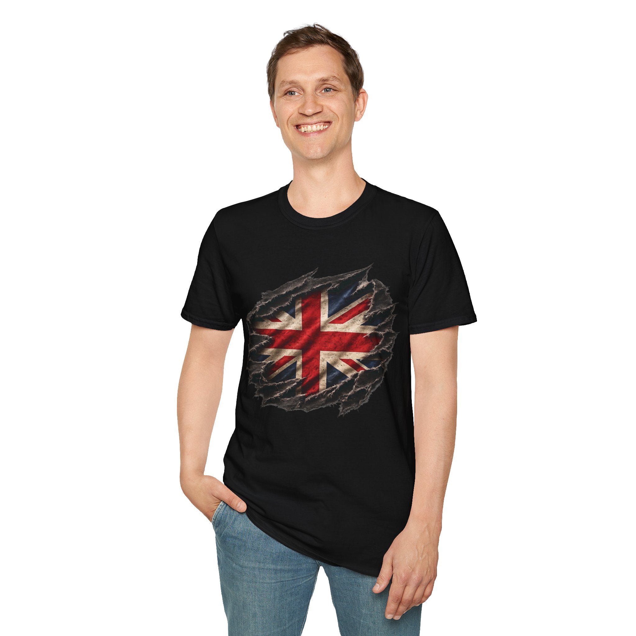 Union Jack Ripped Distressed T-Shirt