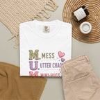 Mom Acronym T-Shirt — "M.U.M. Mess, Utter Chaos, Mini-Hugs" Cute Mom Graphic Tee