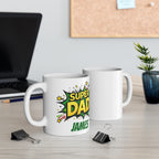 Super Dad Mug — Personalized 'Super Dad' Comic-Style Coffee Cup (Custom Name: James)