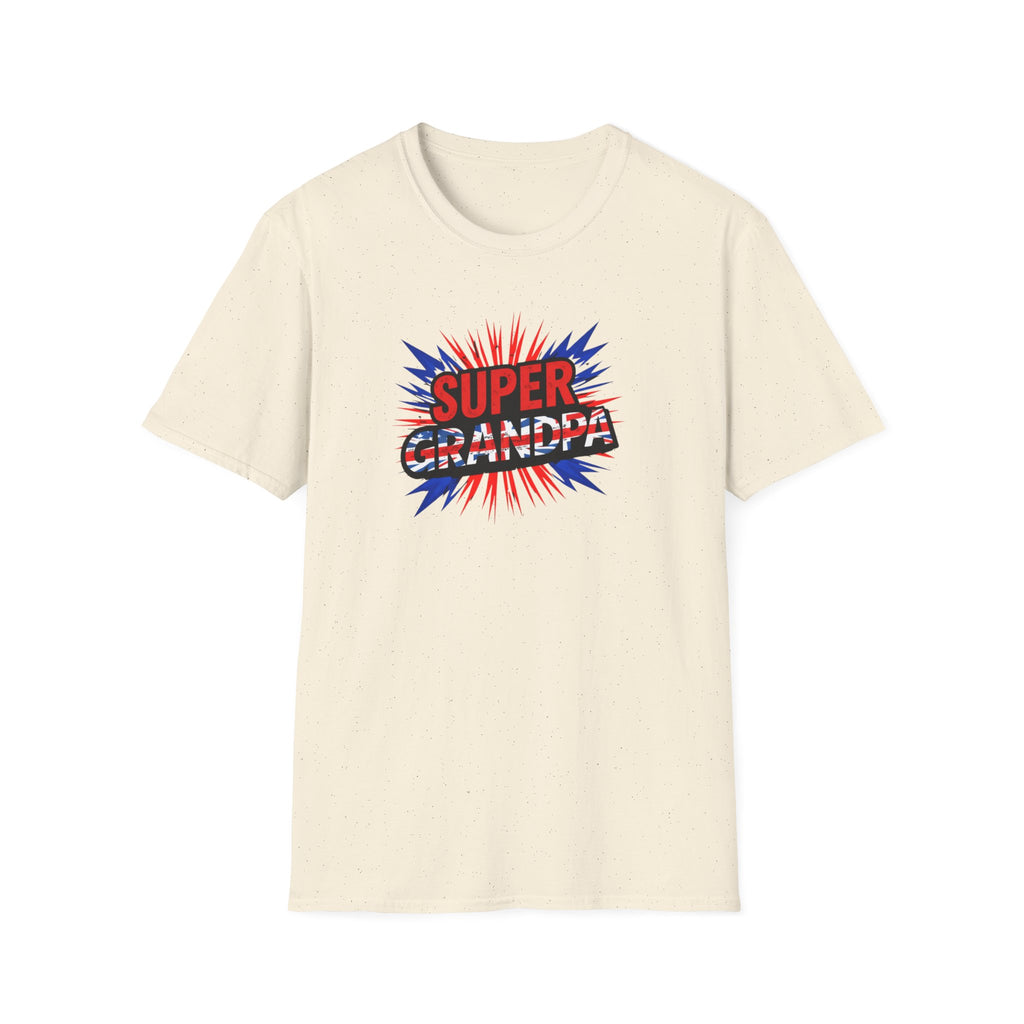 Super Grandpa T-Shirt Union Jack/England themed – Retro Comic Style Father’s Day Gift for Grandfathers