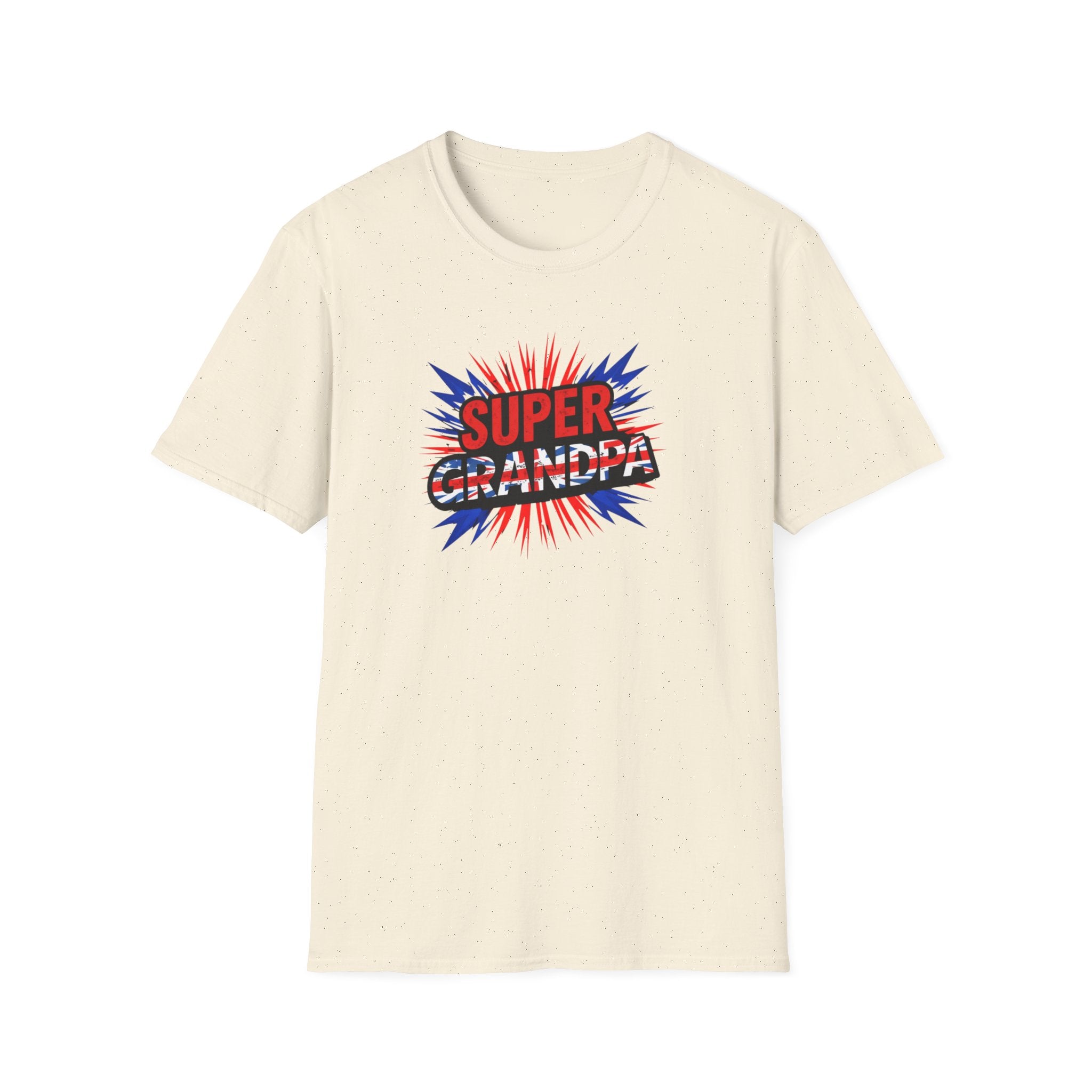 Super Grandpa T-Shirt Union Jack/England themed – Retro Comic Style Father’s Day Gift for Grandfathers