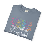 Grandma T-Shirt — "My Grandkids Have My Heart" Pastel Graphic Tee