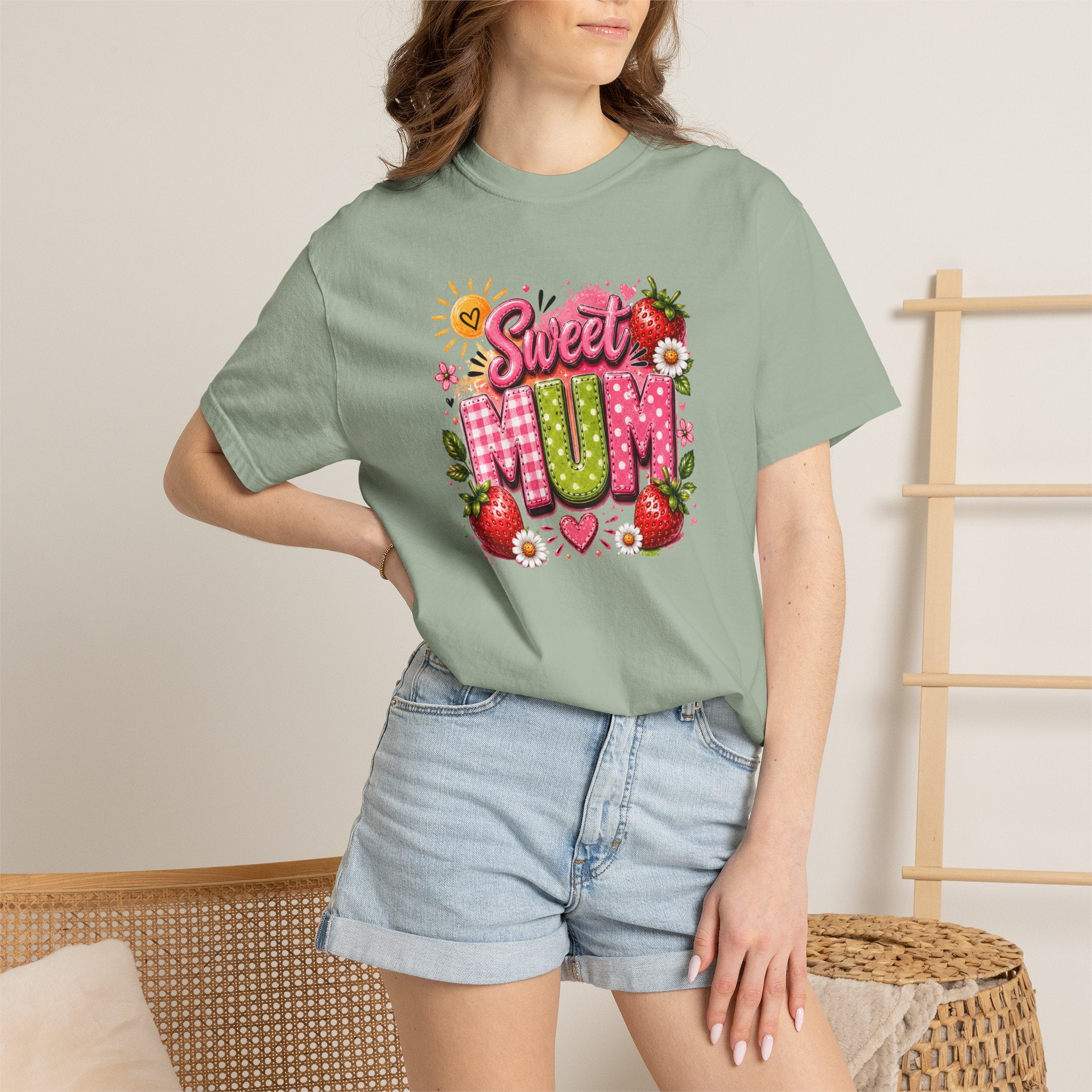 Sweet Mum T-Shirt — Floral Strawberry Mother's Day Tee