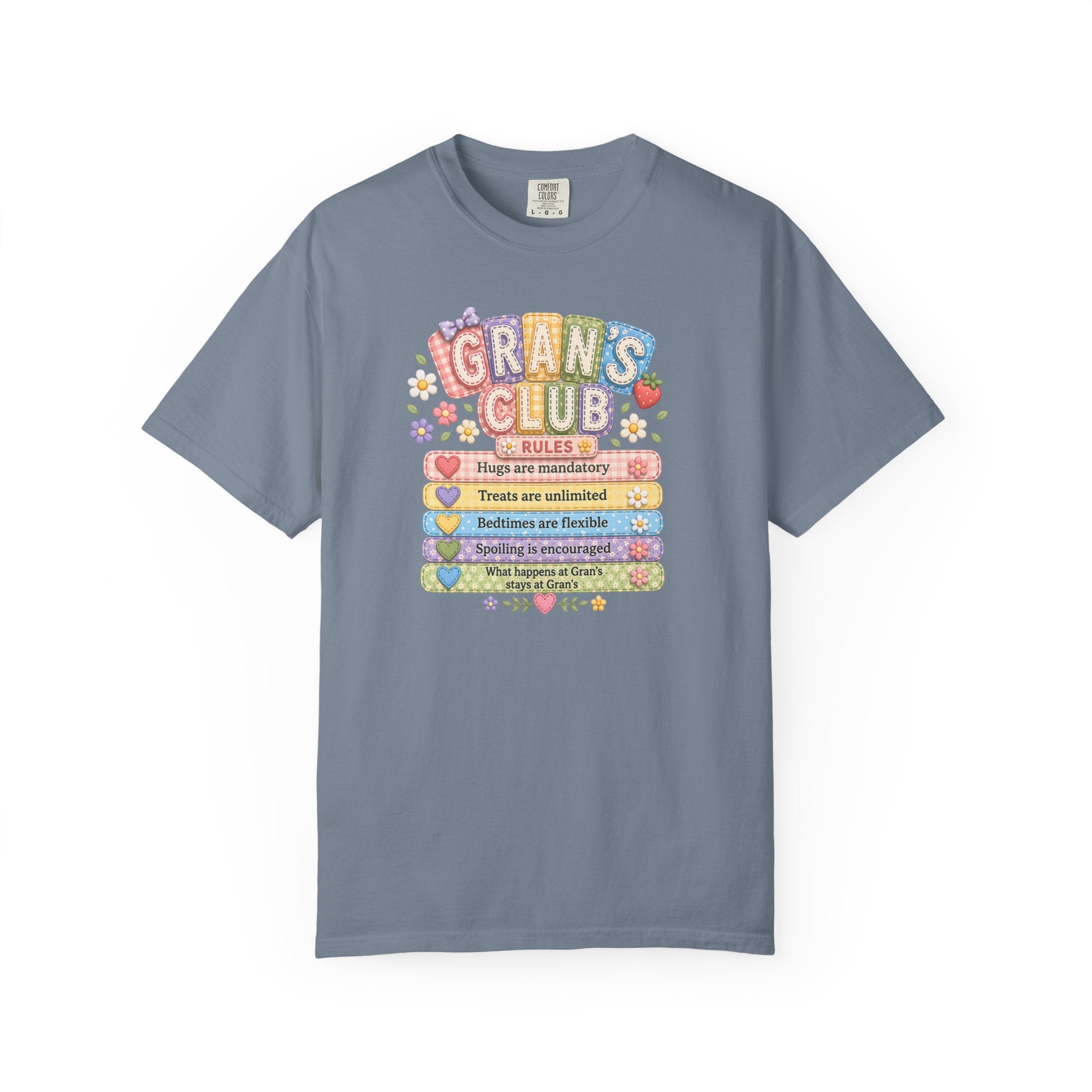 Grans Club Rules T-Shirt — Cute Floral Grandma Shirt, Funny Grandmother Gift for Mother's Day