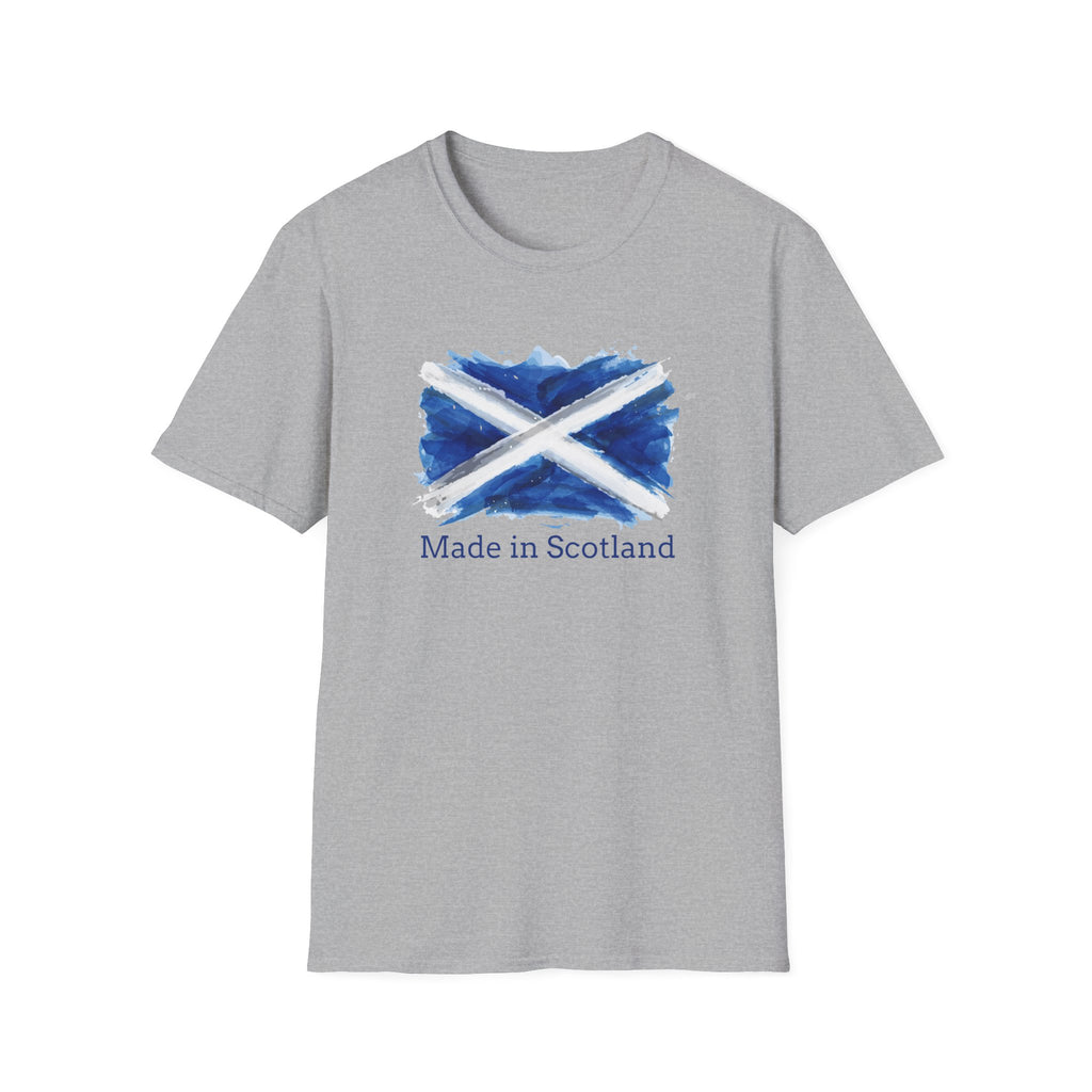 Made in Scotland T-Shirt — Watercolor Saltire Flag Tee