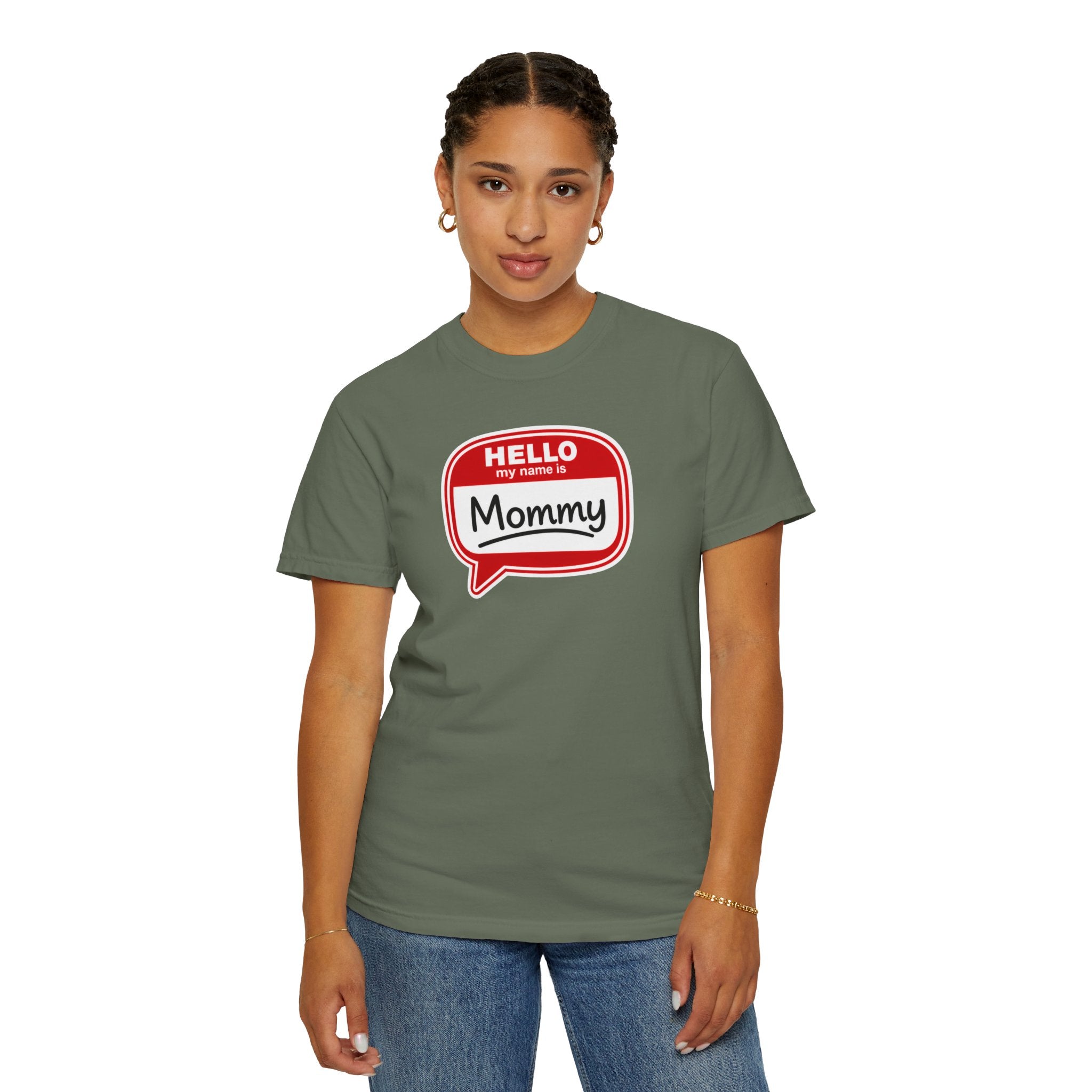 Hello My Name Is Mommy T-Shirt — Funny Mom Name Badge Tee