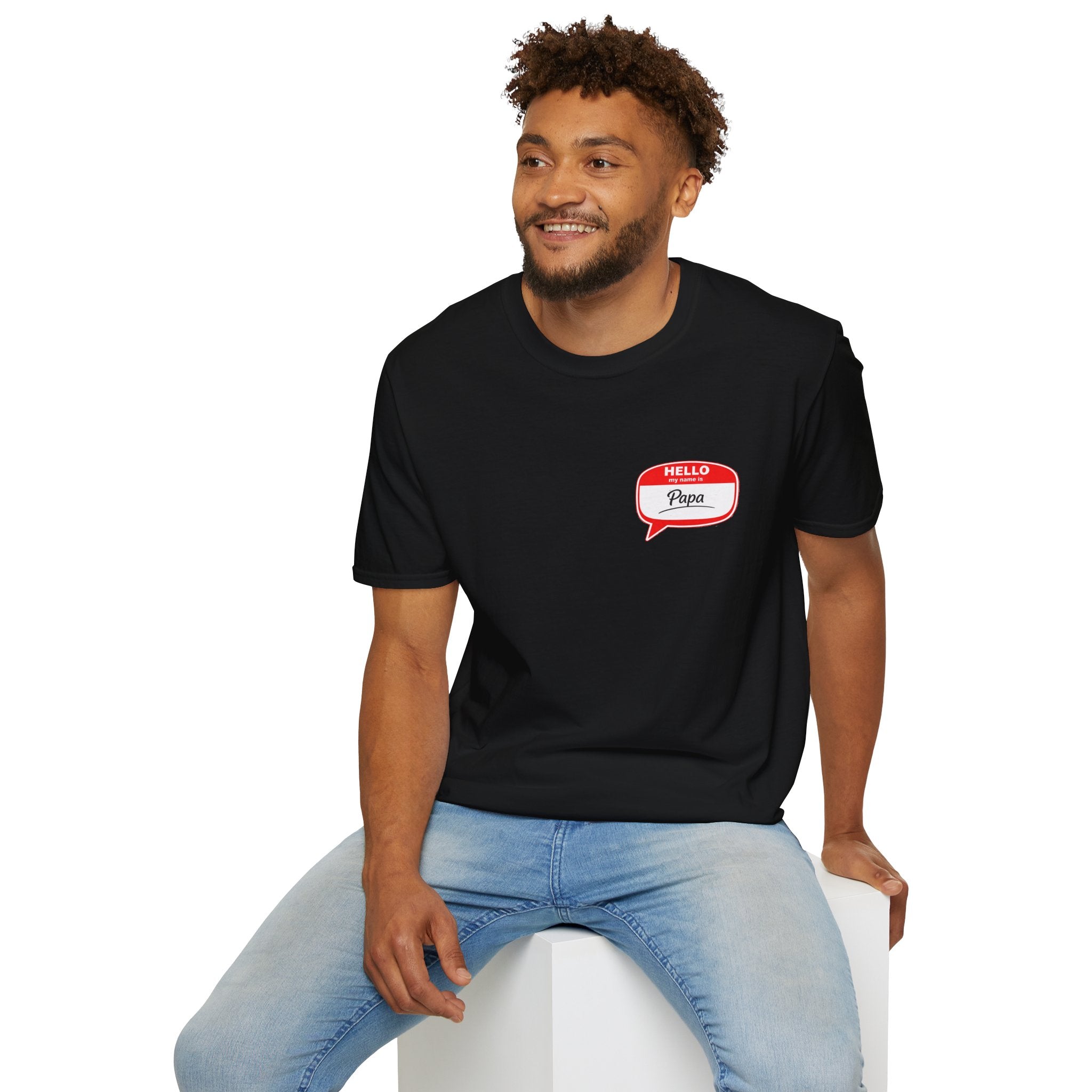 Hello Papa Speech Bubble T-Shirt – Cute Dad Gift for New Fathers & Father’s Day