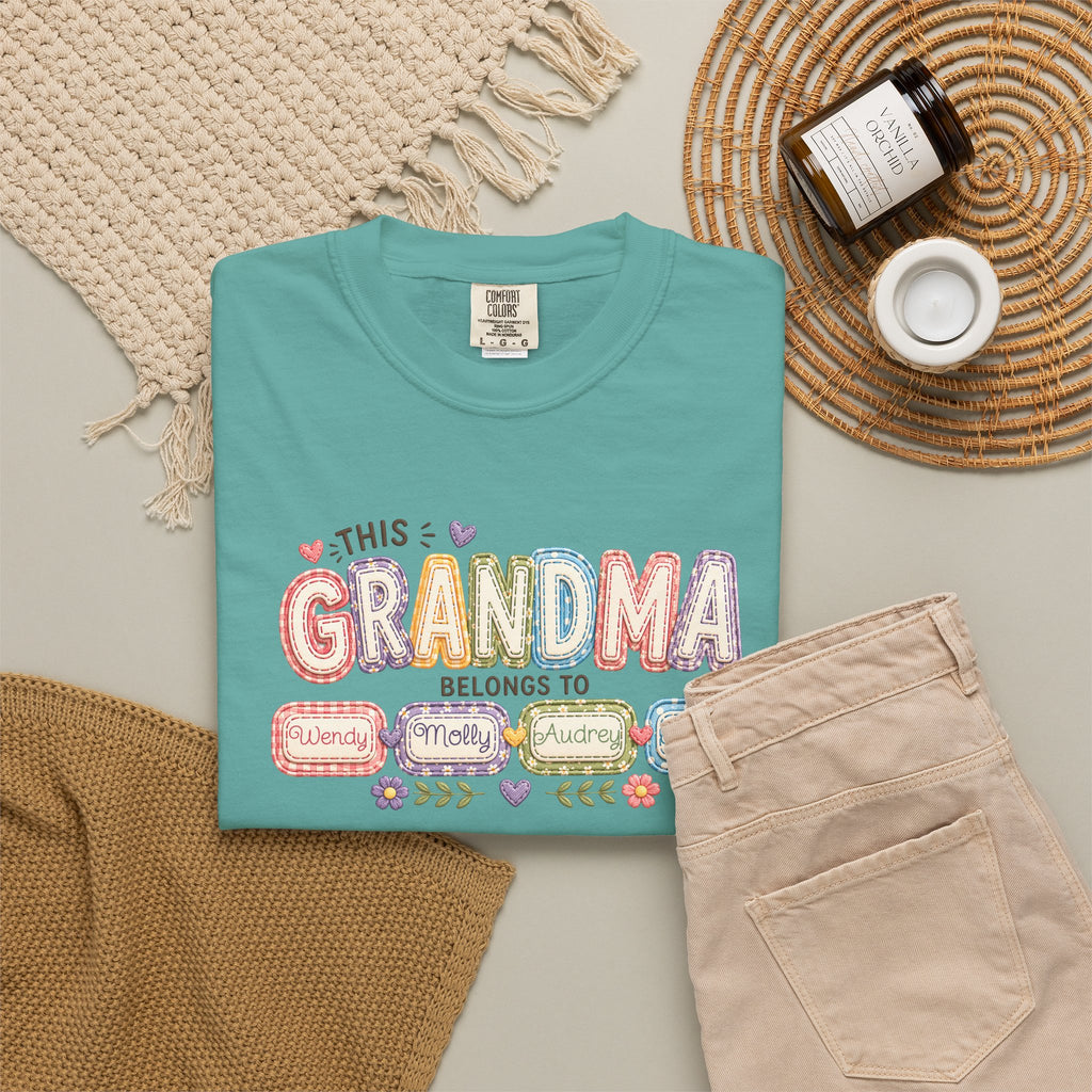 Grandma Belongs To Cute Pastel Family Names T-Shirt