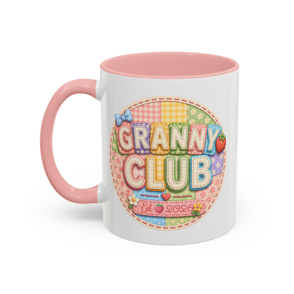 Strawberry Patch 'Granny Club' Cozy Coffee Mug — Pink Accent 11/15oz