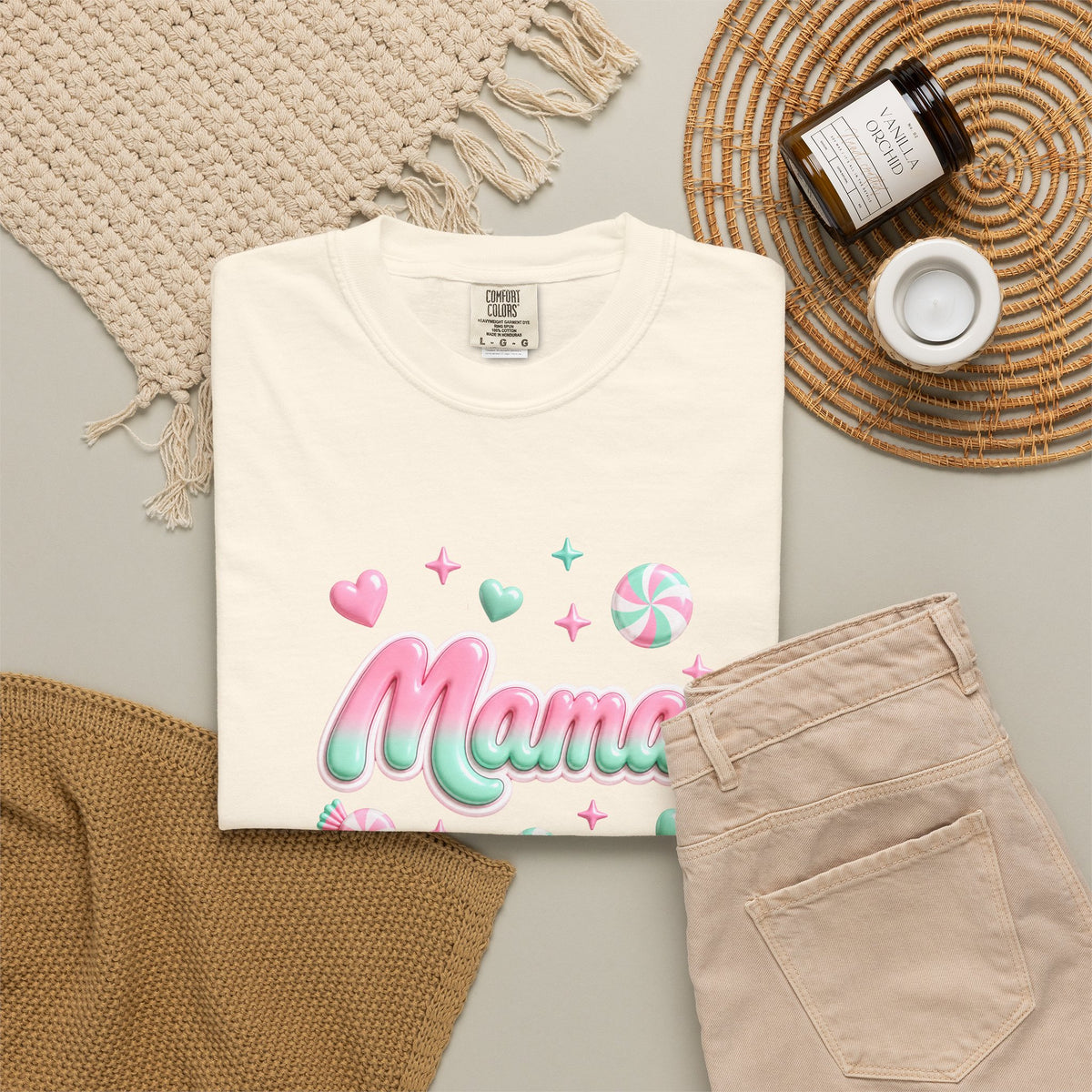 Mama Pastel Candy Script T-Shirt