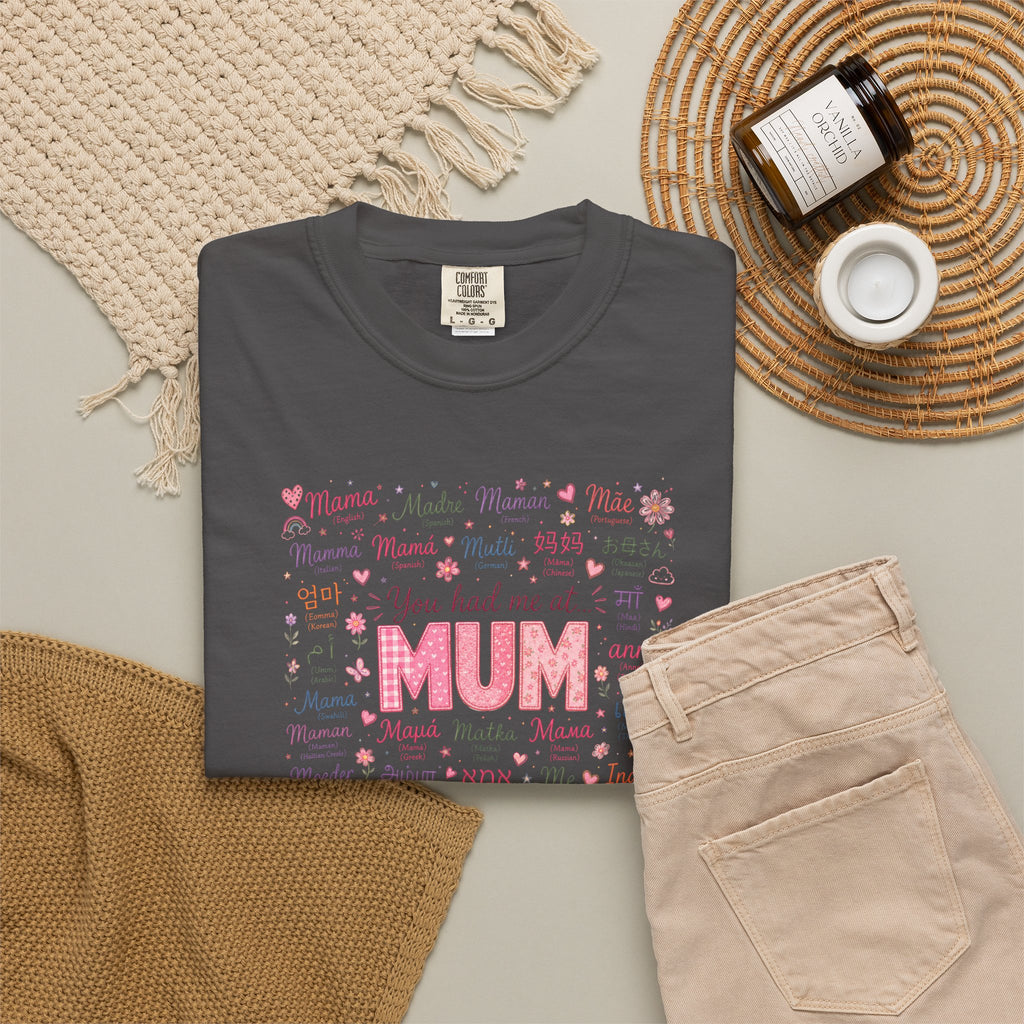 Mum Heartbeat T-Shirt — 'You Had Me at MUM' Floral Mother's Day Tee