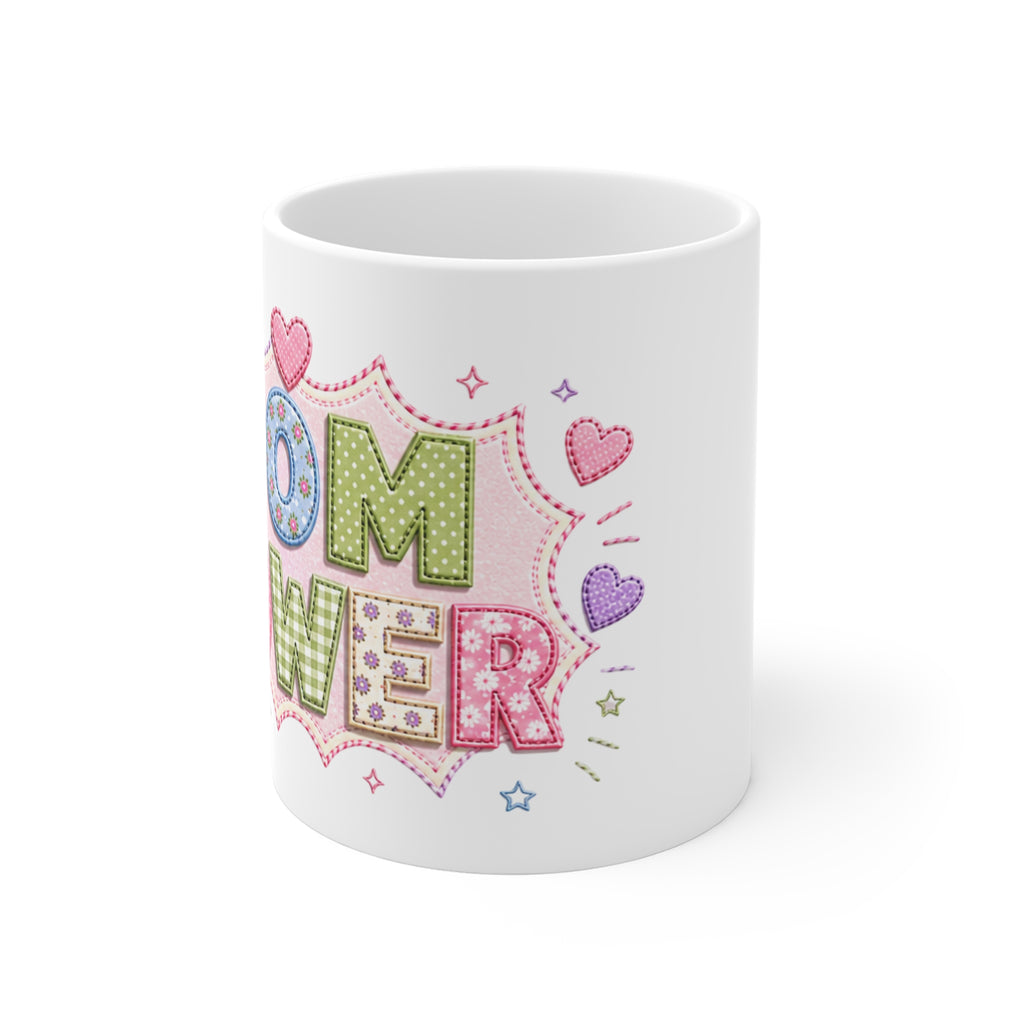 Mom Power Mug — Colorful Patchwork Mother's Day Coffee Cup