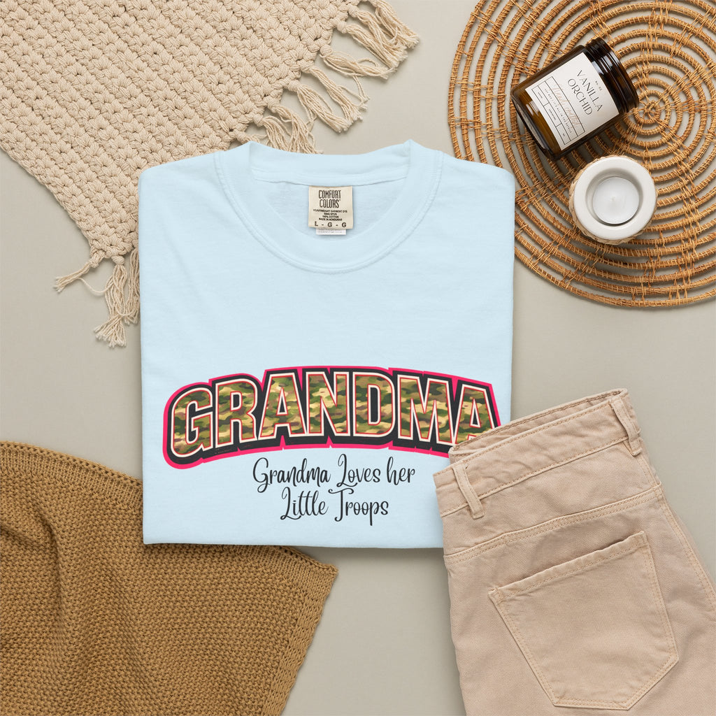 Grandma Floral Retro Tee — "Grandma: Grandkids Love Her a Little Teacup"