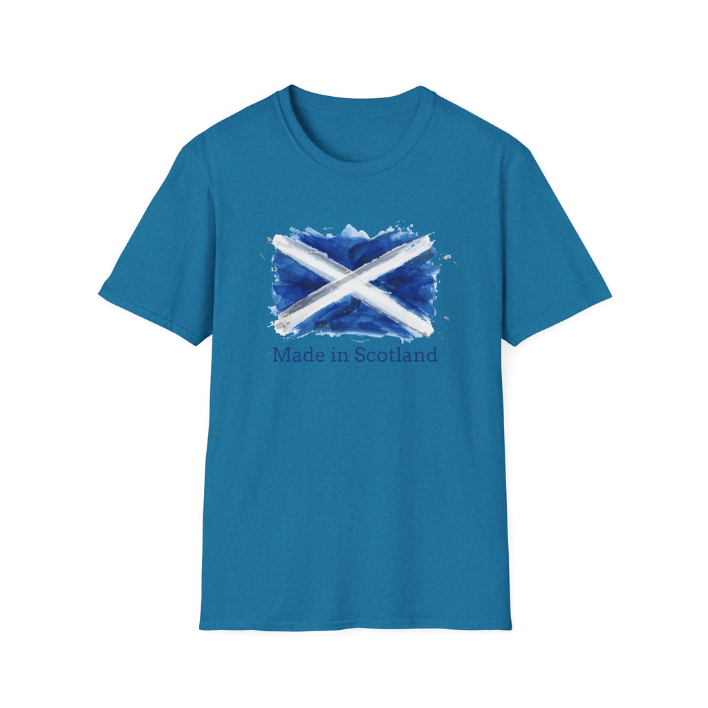 Made in Scotland T-Shirt — Watercolor Saltire Flag Tee