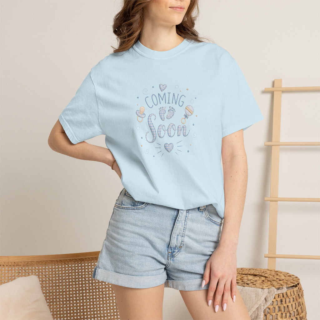 Coming Soon Baby T-Shirt — Gender Reveal Pregnancy Announcement Tee