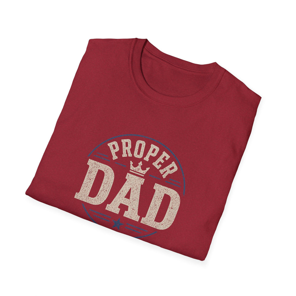 Proper Dad T-Shirt – Vintage Crown Father's Day Tee for Proud Dads