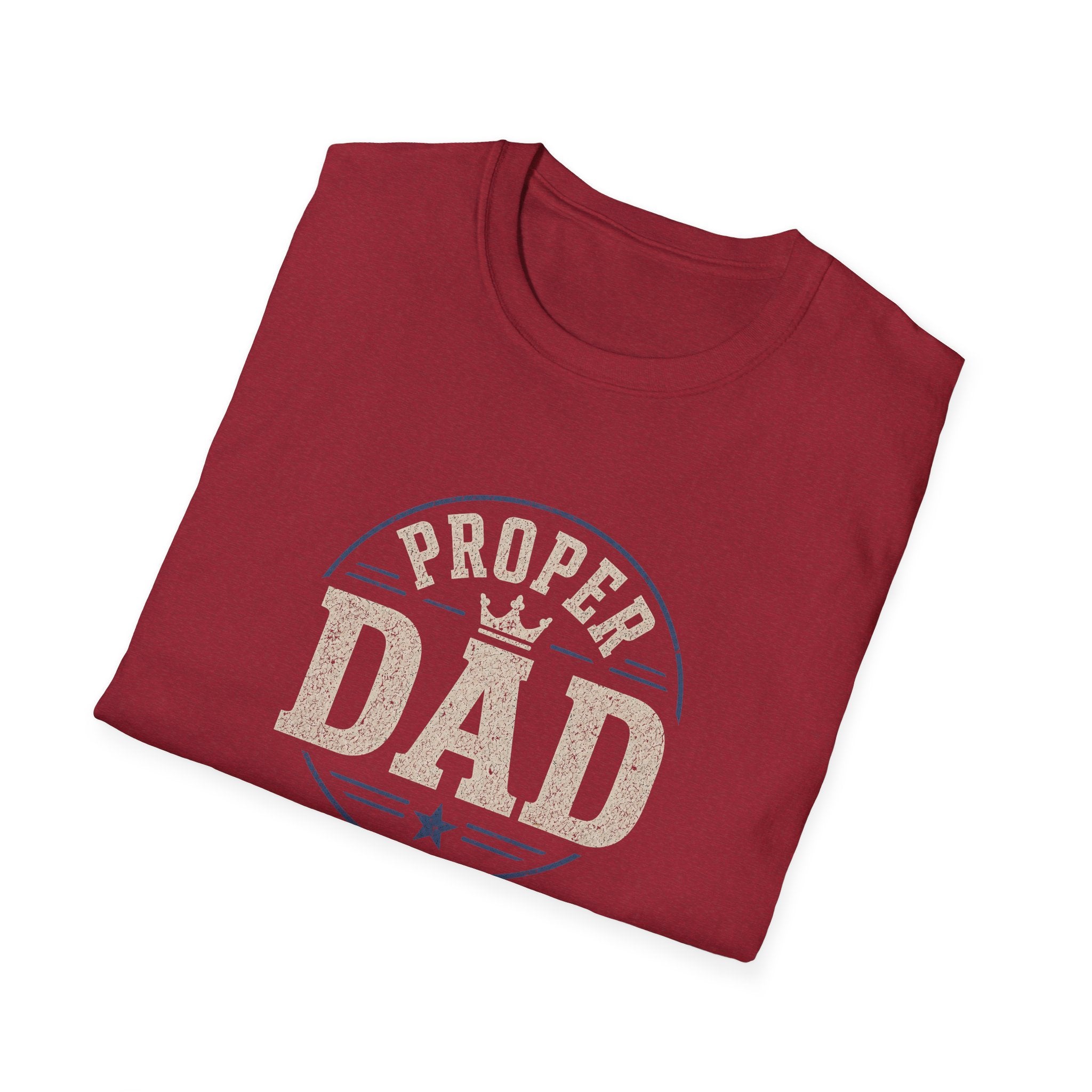 Proper Dad T-Shirt – Vintage Crown Father's Day Tee for Proud Dads