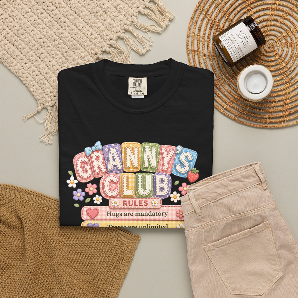 Granny's Club T‑Shirt – Cute Pastel 'Granny's Club' Rules Graphic Tee for Grandmothers