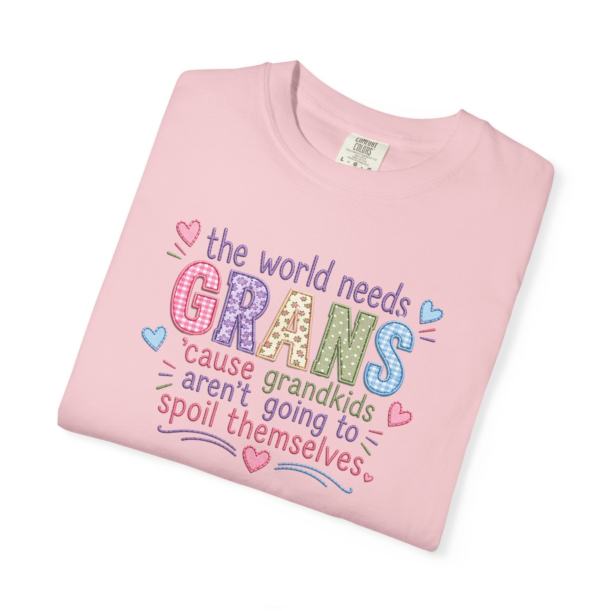 Grandparent T-Shirt - "The World Needs Grans" Cute Pastel Grandkids Gift Tee