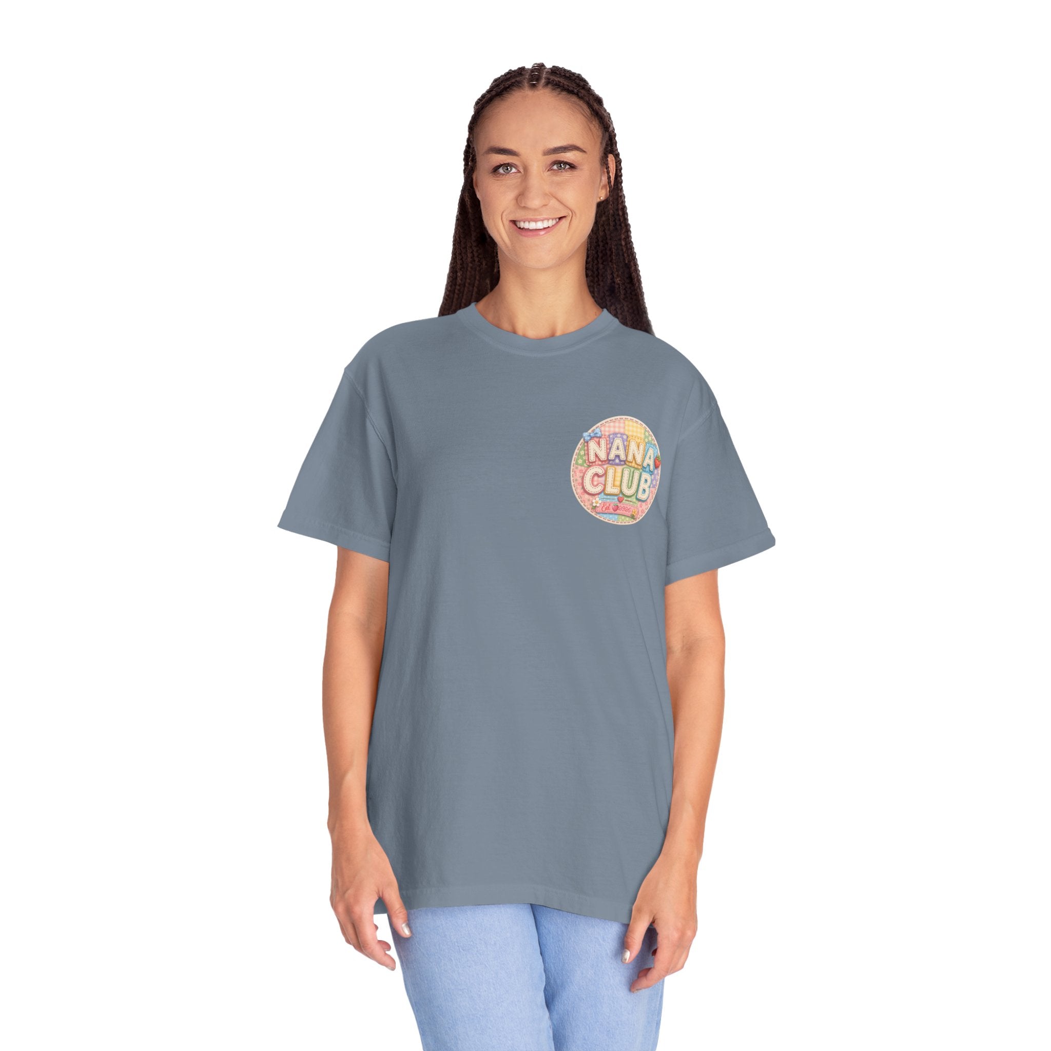 Nana Club T-Shirt — Retro Rainbow Badge Graphic