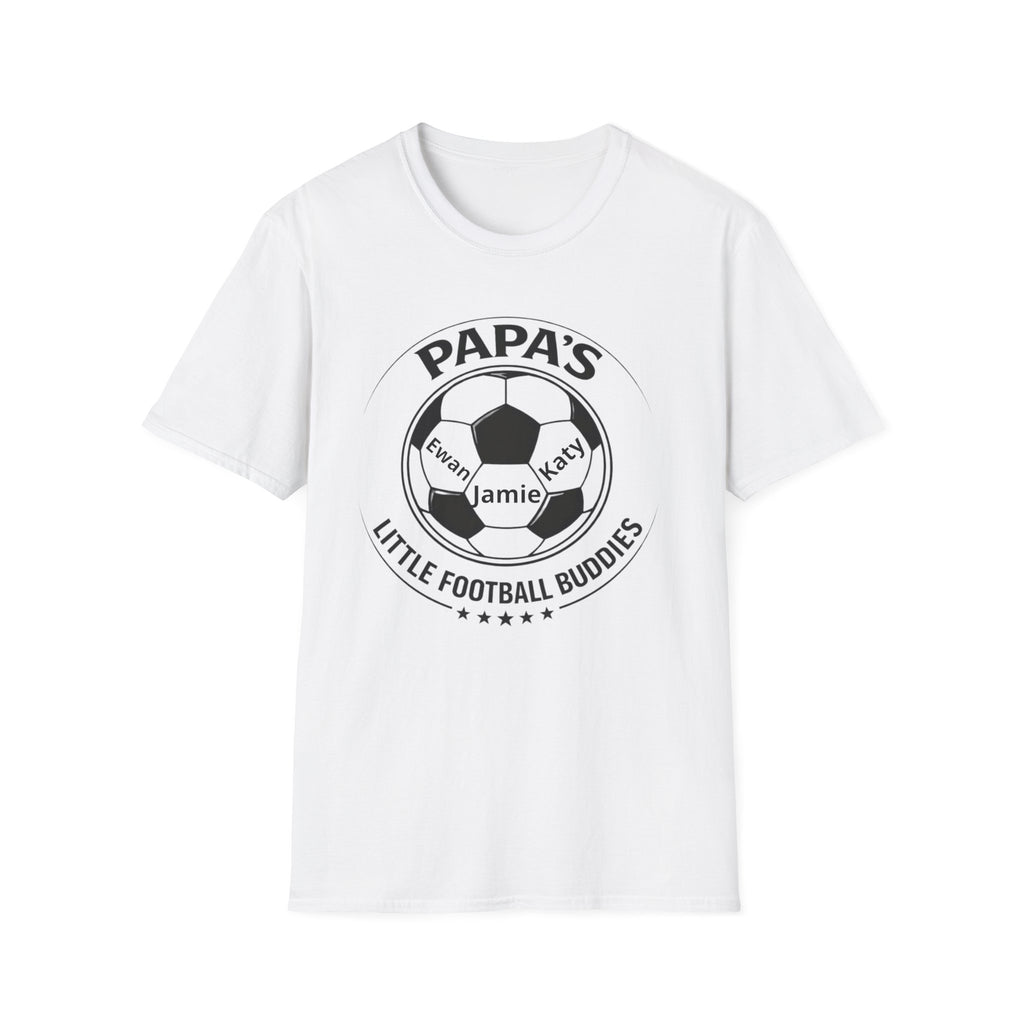 T-Shirt — "Papa's Little Football Buddies" Personalized Soccer Dad Tee