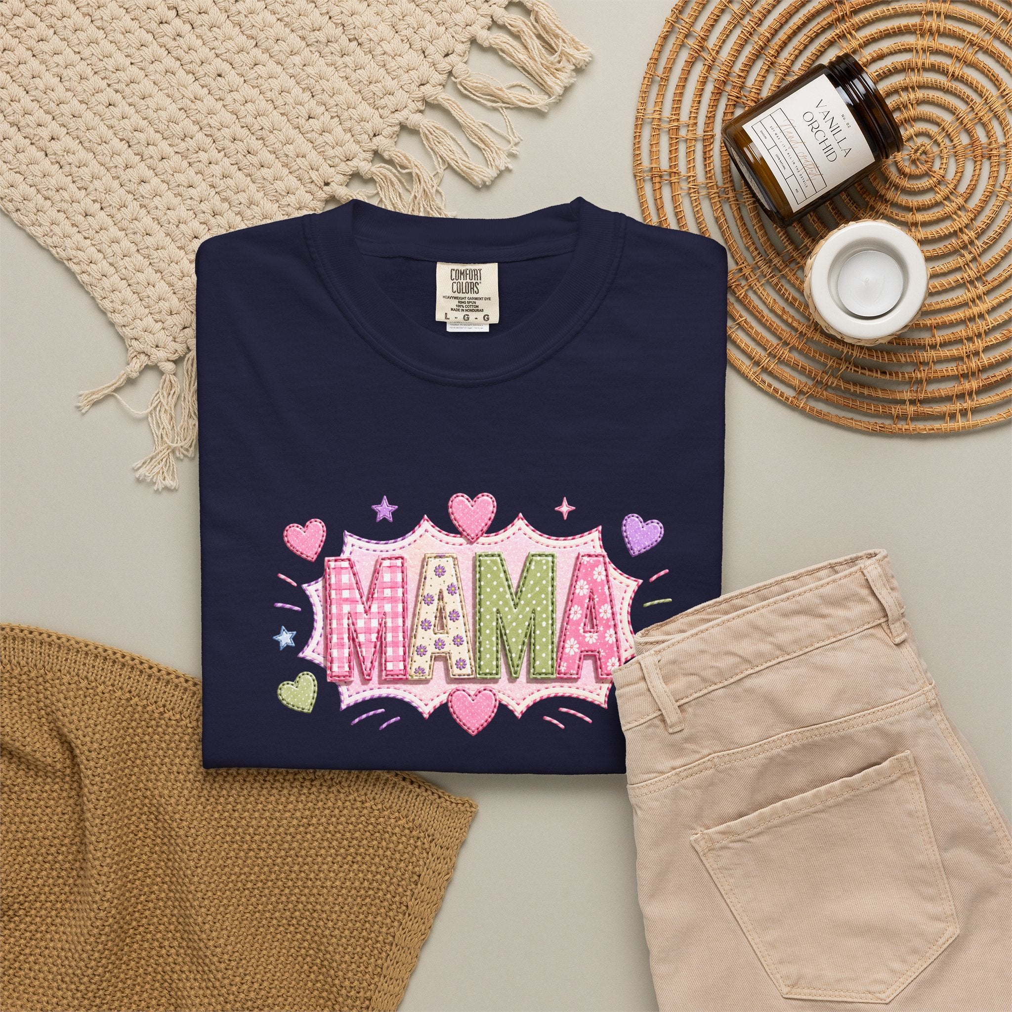 Mama Floral Heart T-Shirt — Cute Pink "MAMA" Mother's Day Tee