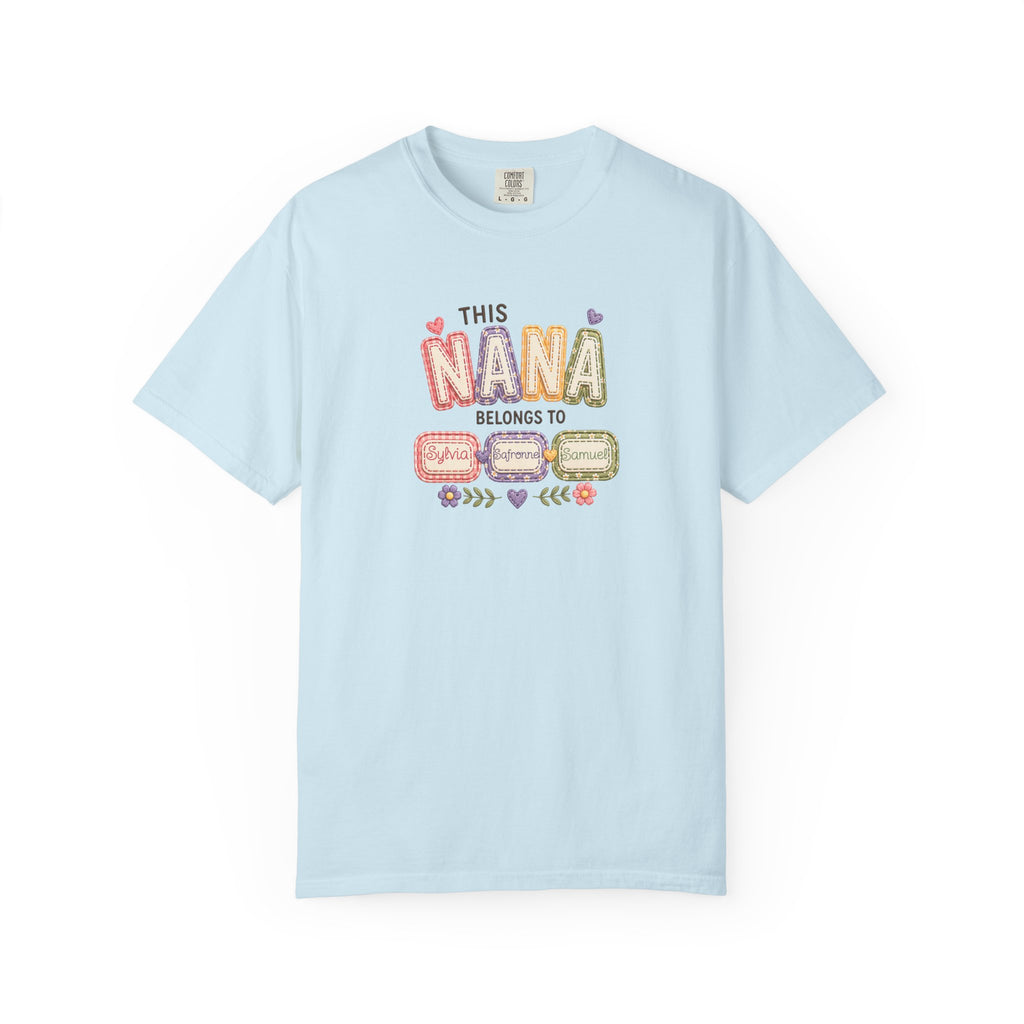 Nana Family Name T-Shirt — "This Nana Belongs To" Floral Grandma Gift