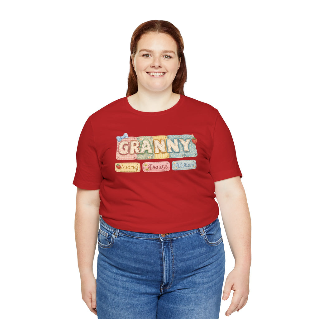 Granny Retro Nameplate T‑Shirt — Personalized Grandma Tee