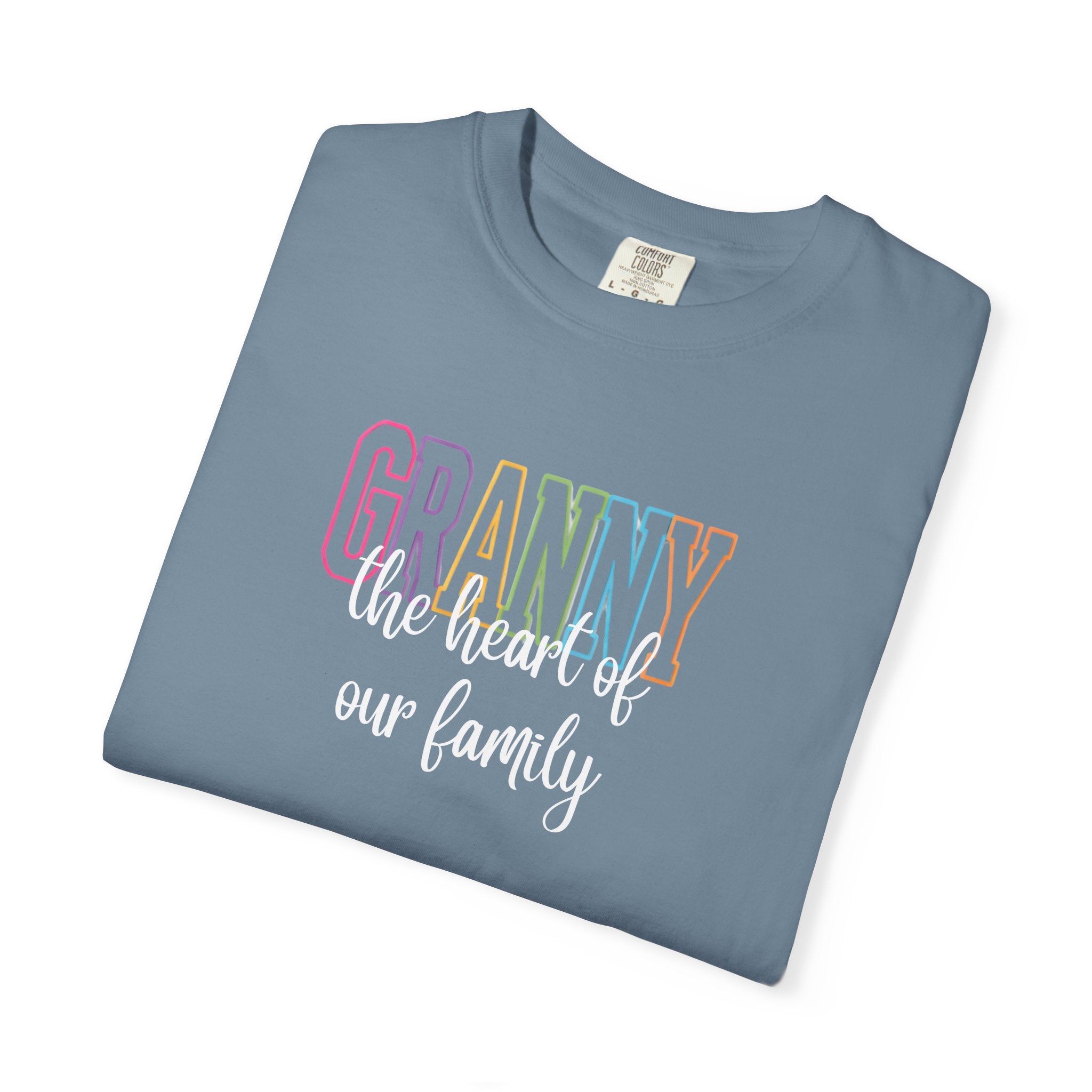Grandma T-Shirt — "Grandma the Heart of Our Family" Pastel Comfort Tee