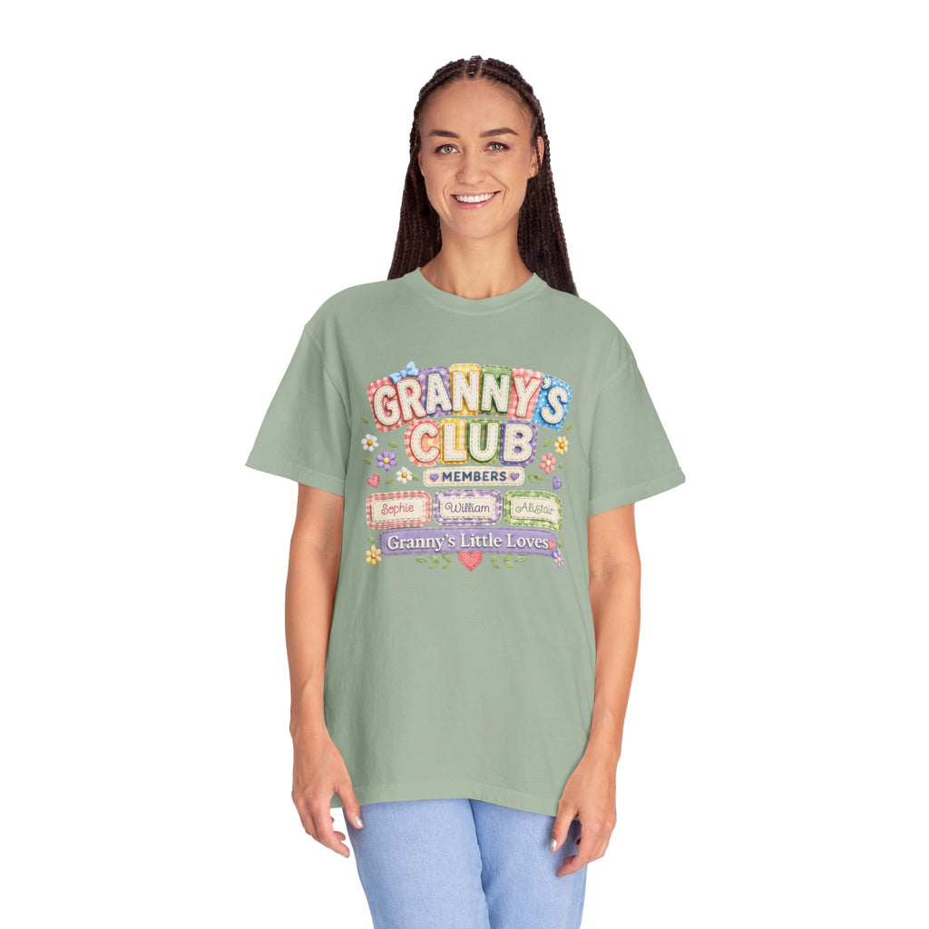 Granny's Club T-Shirt — Personalized Grandma Member Floral Tee