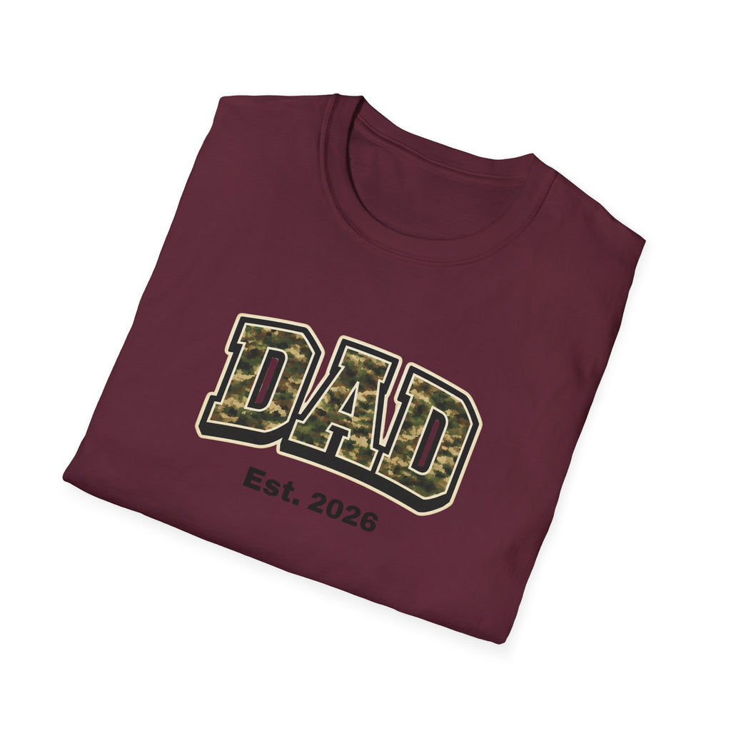 Dad Camo T‑Shirt – “DAD Est. 2026” Military Camo Father's Day Tee