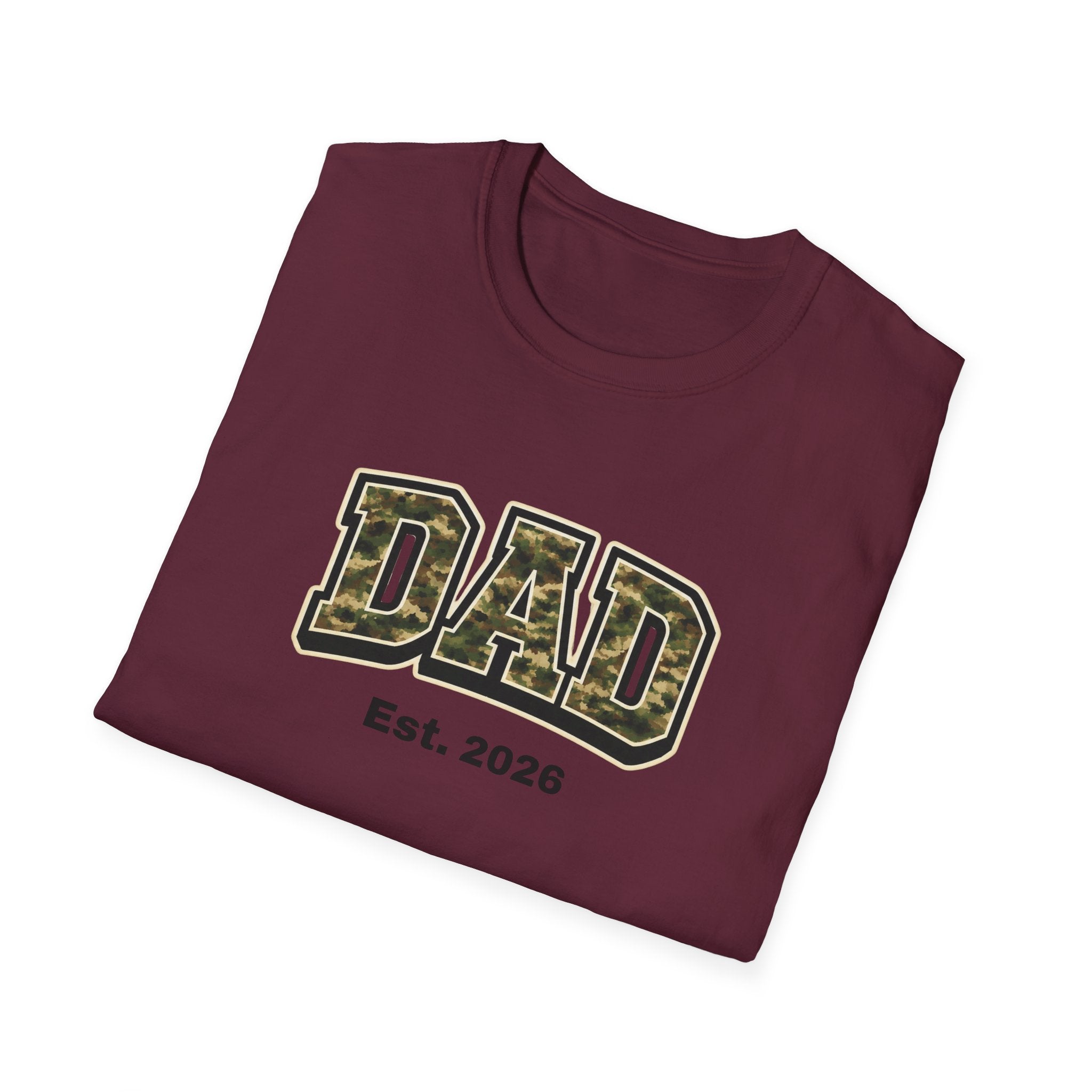 Dad Camo T‑Shirt – “DAD Est. 2026” Military Camo Father's Day Tee