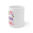 MOM Acronym Mug — "Mess. Overload. Mother Love." Cute Heart Graphic Coffee Cup