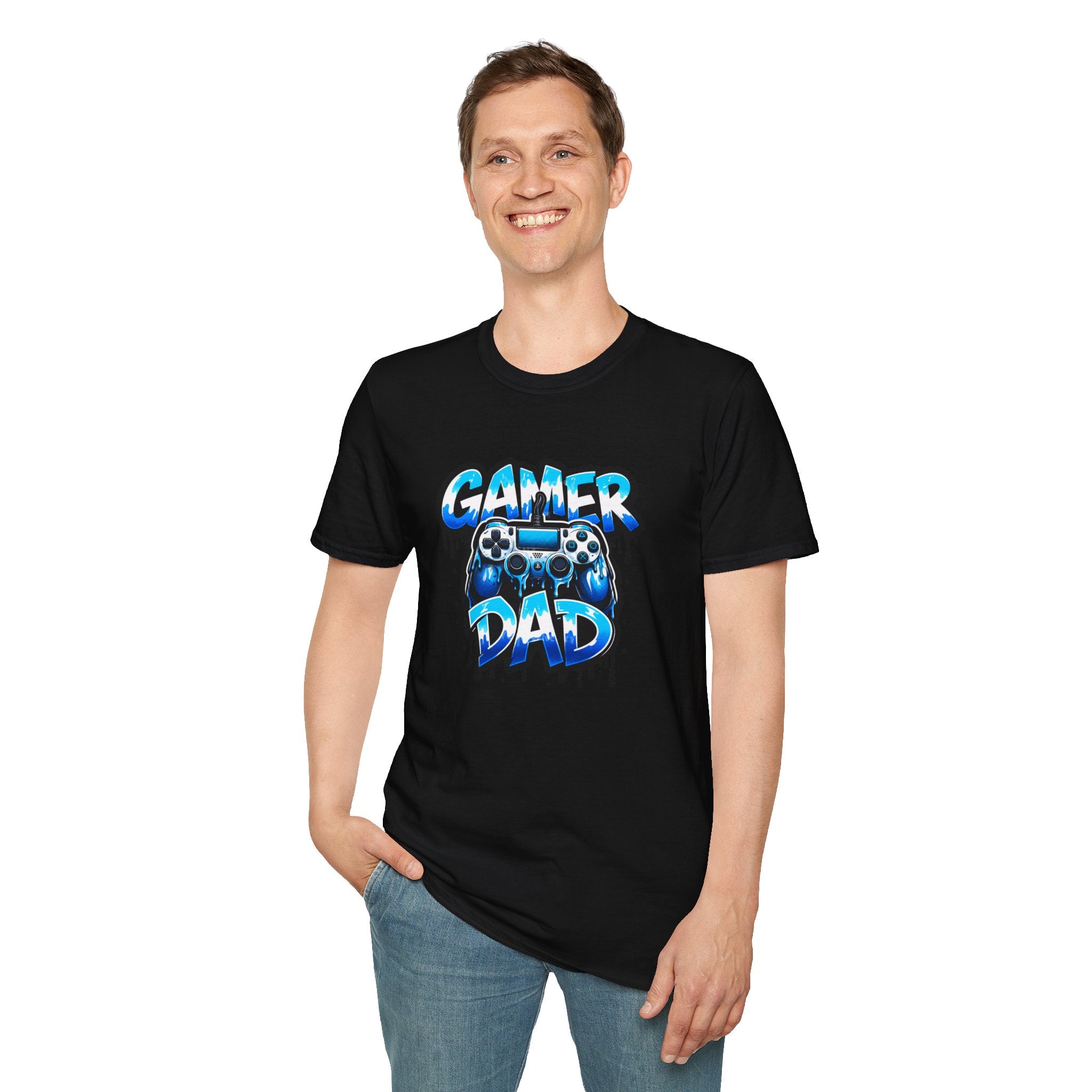 Gamer Dad T-Shirt — Blue Controller T-shirt