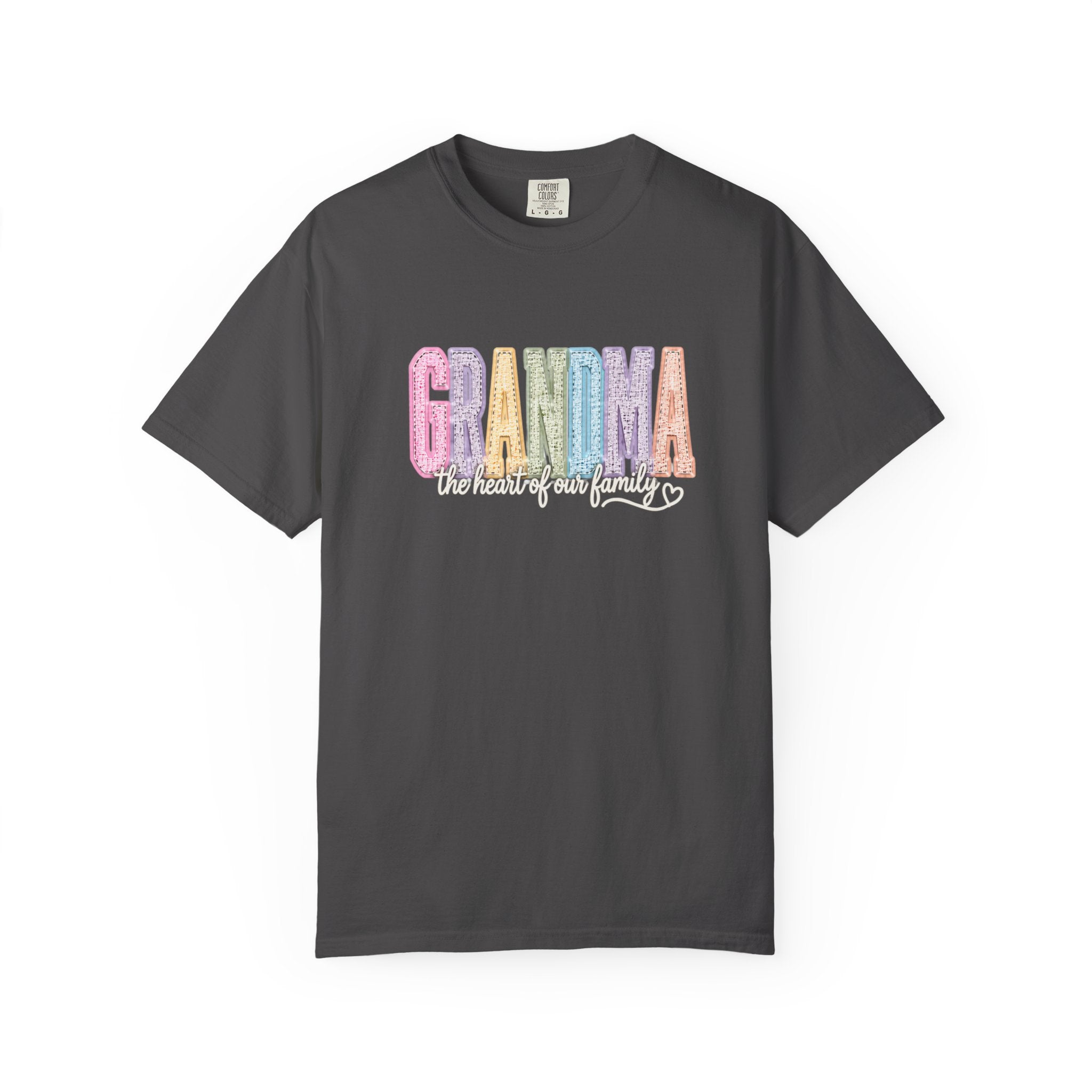 Grandma Floral Graphic T-Shirt — "Grandma, the heart of our family" Gift Tee