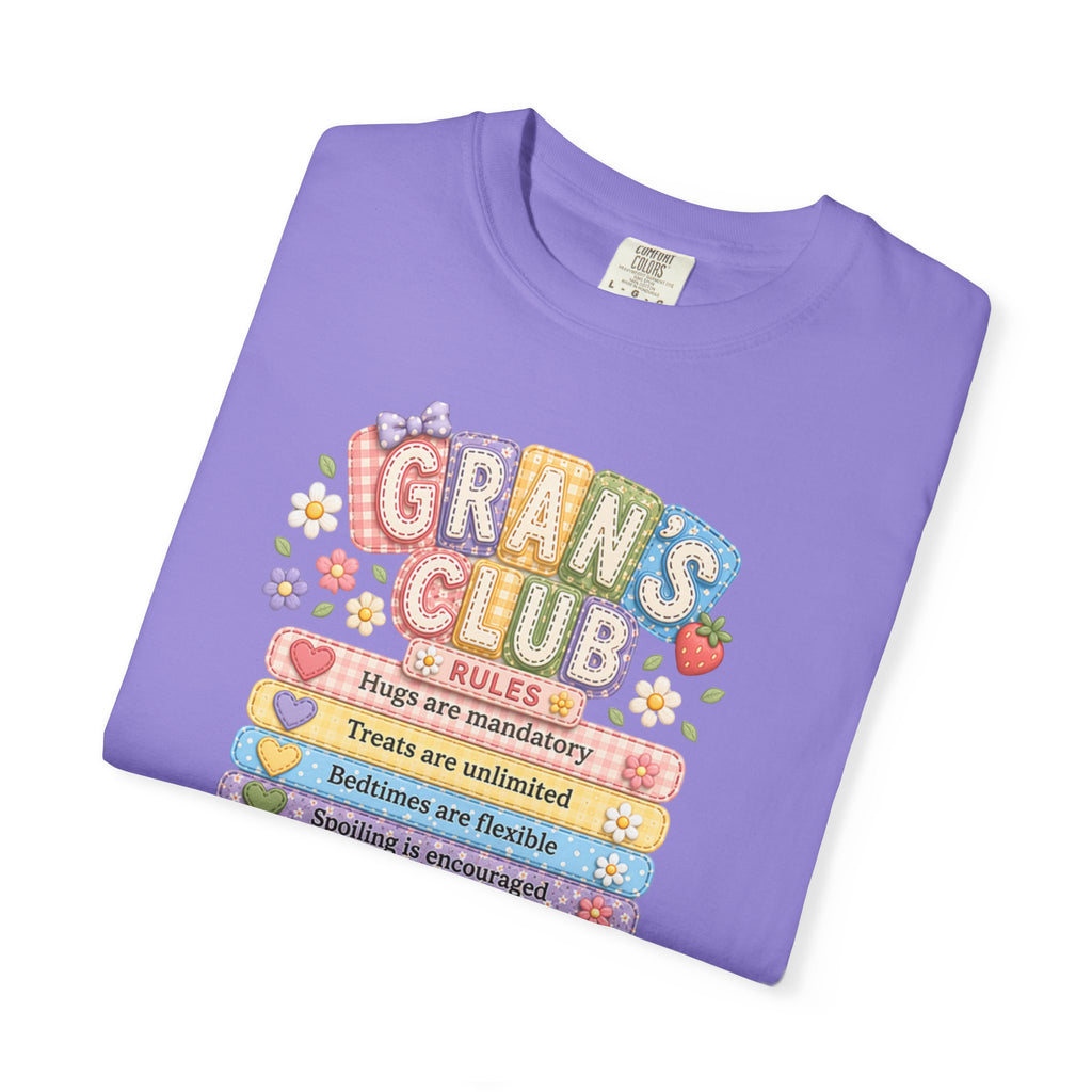 Grans Club Rules T-Shirt — Cute Floral Grandma Shirt, Funny Grandmother Gift for Mother's Day