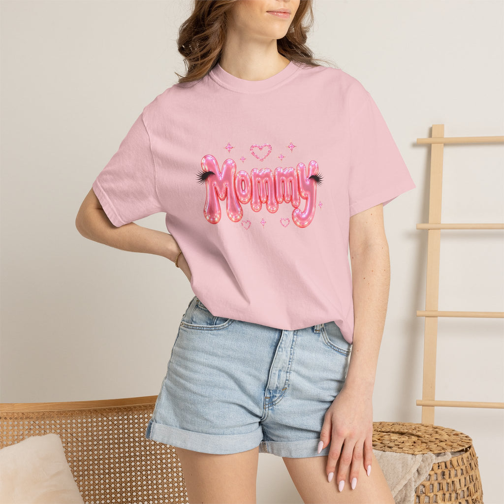 MOMMY Pink Balloon Eyelashes T-Shirt