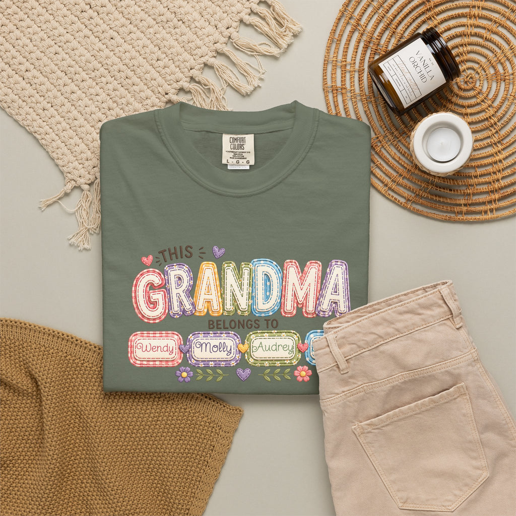 Grandma Belongs To Cute Pastel Family Names T-Shirt