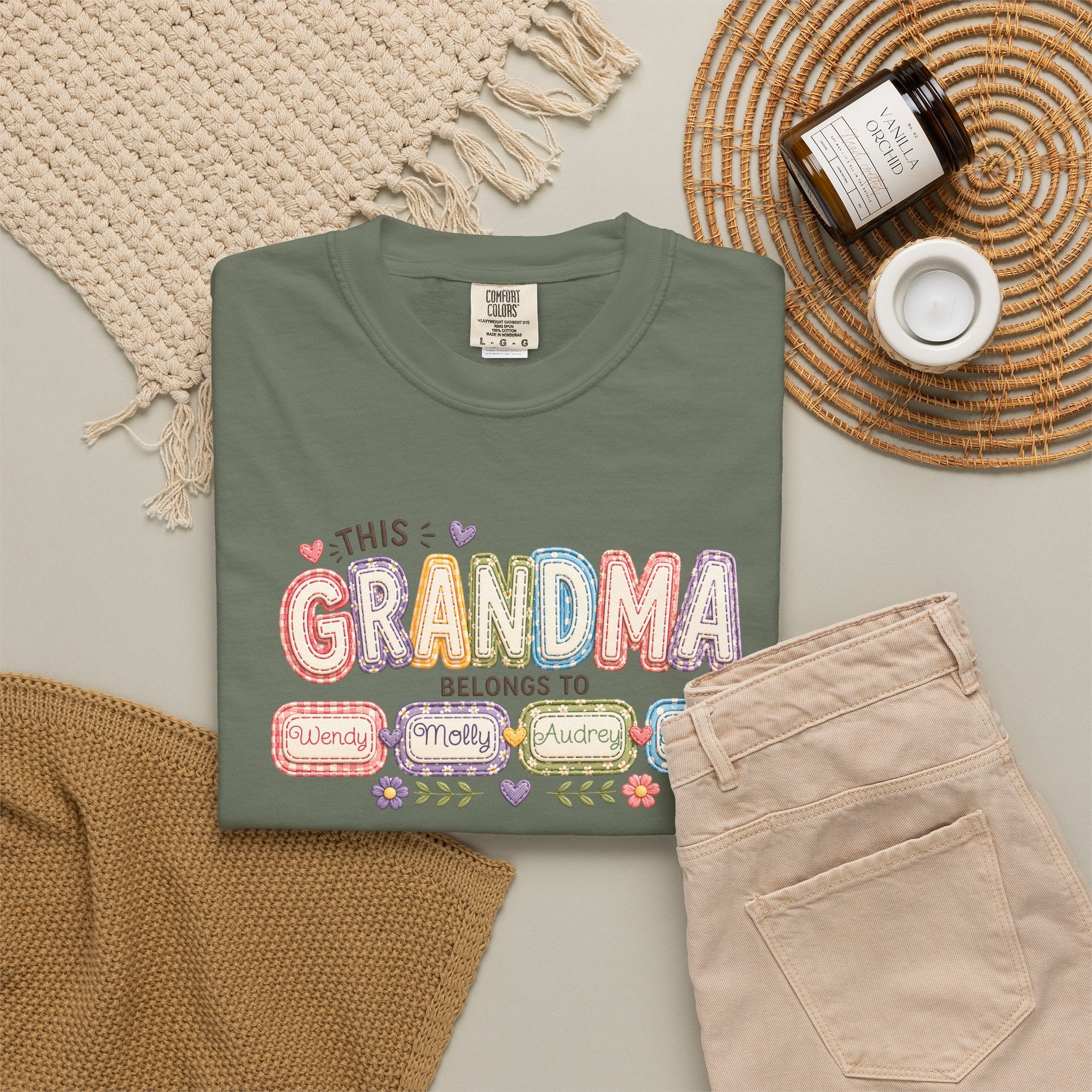 Grandma Belongs To Cute Pastel Family Names T-Shirt
