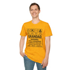 Grandad Warning T-Shirt — 'Warning: Spoils Grandkids & Hands Out Biscuits' Funny Grandpa Shirt