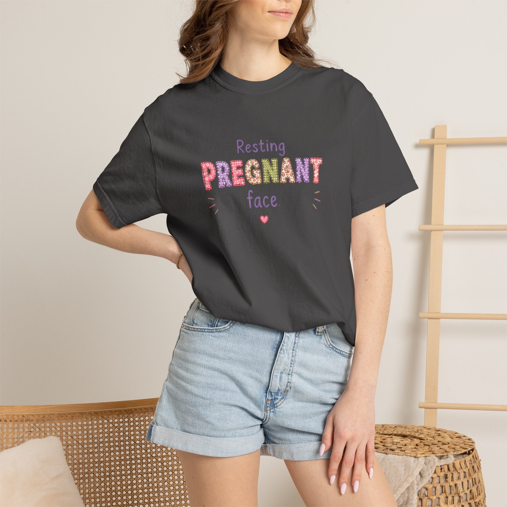 Pregnant Face T-Shirt — "Resting Pregnant Face" Cute Maternity Tee