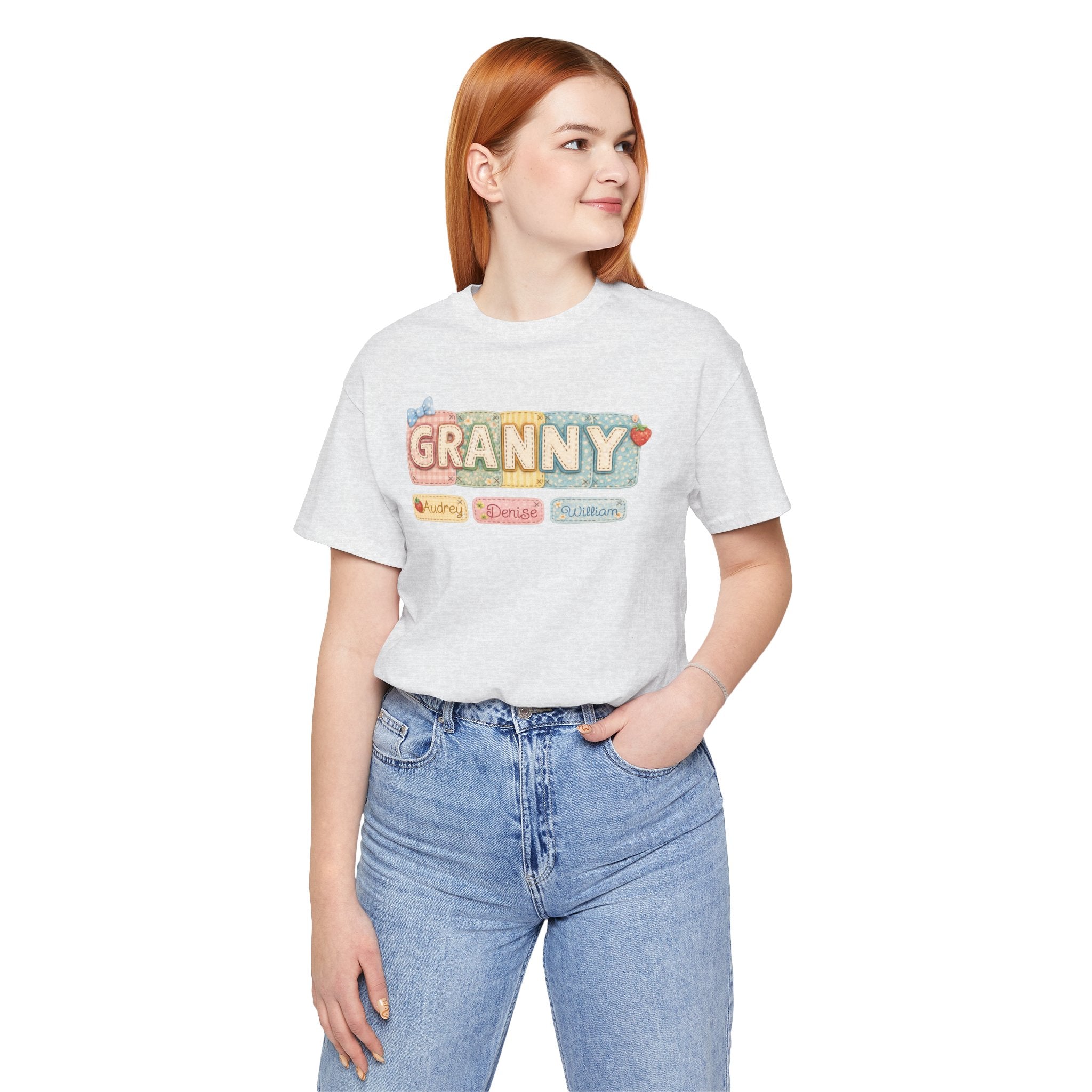 Granny Retro Nameplate T‑Shirt — Personalized Grandma Tee