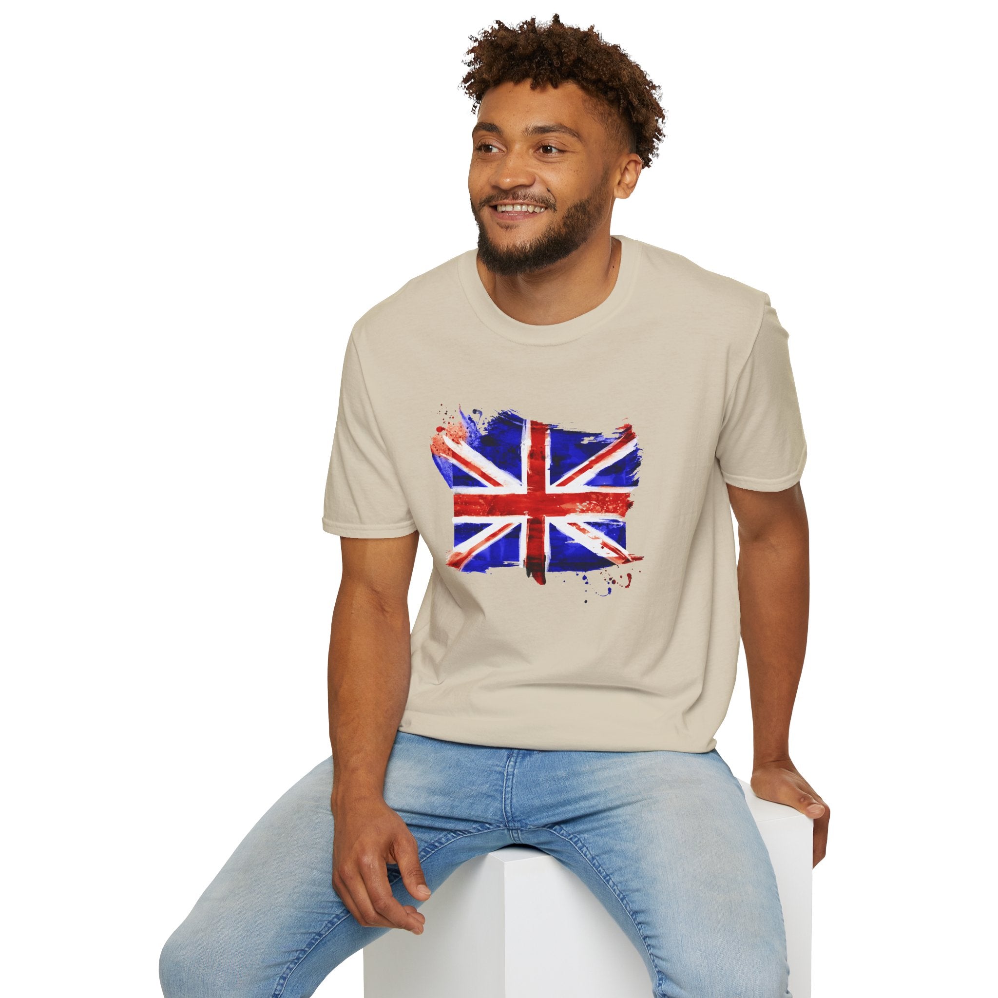 Union Jack Paint Brush UK Flag T-Shirt — British Pride Graphic Tee