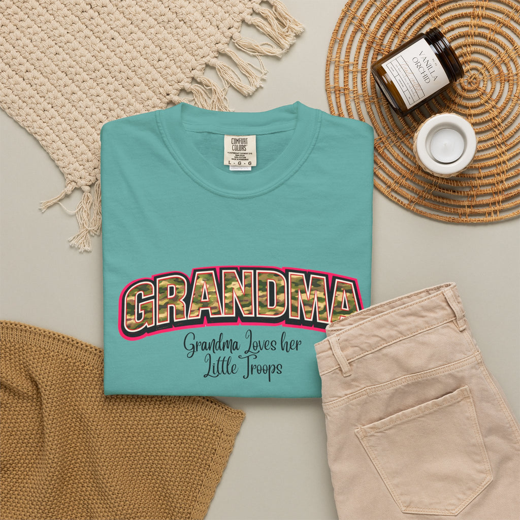 Grandma Floral Retro Tee — "Grandma: Grandkids Love Her a Little Teacup"
